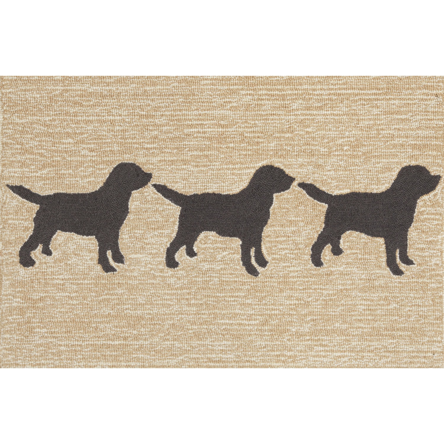 Doggies - Black / 20"X30" Frontporch Collection 'Doggies' Indoor/Outdoor Rug 0