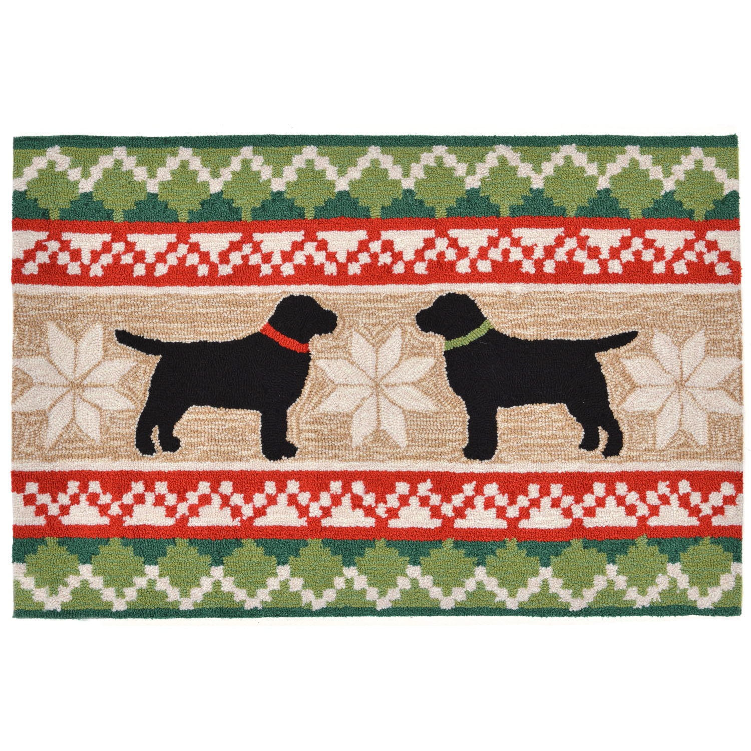 Nordic Dogs - Neutral / 20"X30" Frontporch Collection 'Nordic Dogs' Indoor/Outdoor Rug 0