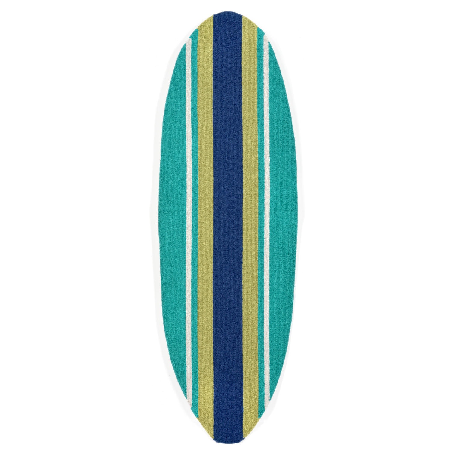 Stripeboard - Teal / 23"X72" Frontporch Collection 'Stripeboard' Indoor/Outdoor Rug 0
