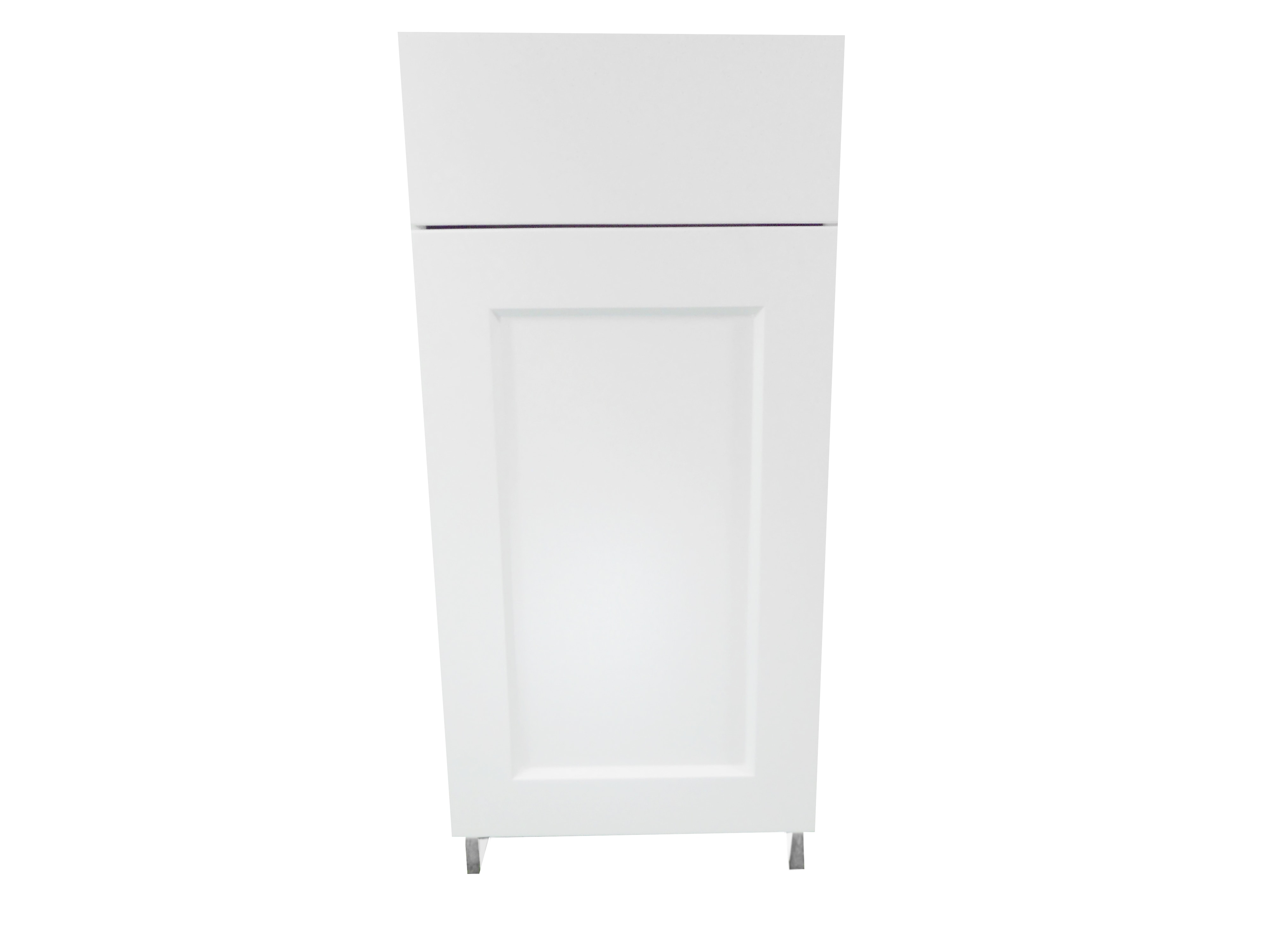 Base Cabinet with Drawer/Door / Wistler White / Flat Panel White / 15 Whistler White 0