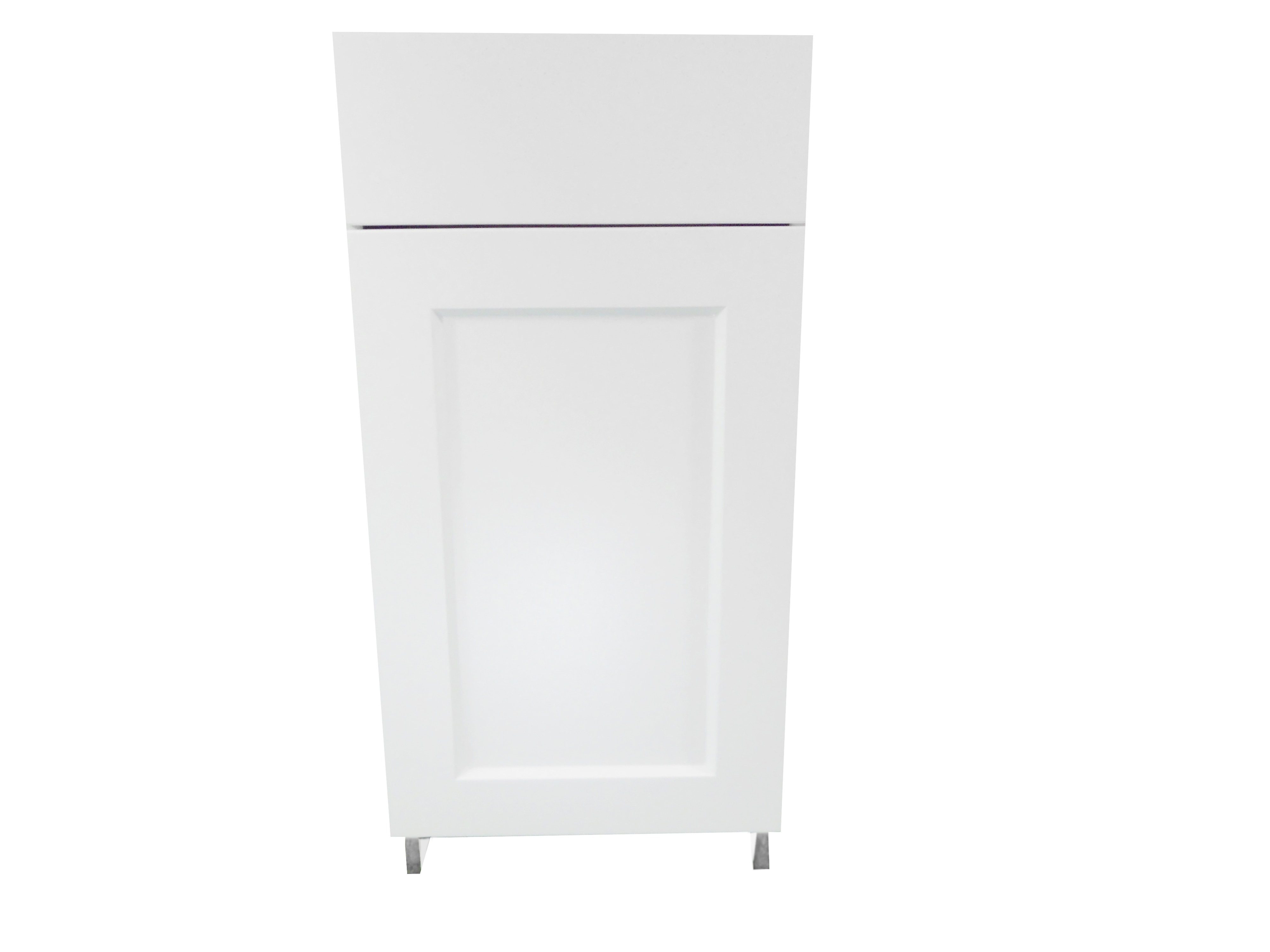 Base Cabinet with Drawer/Door / Wistler White / Flat Panel White / 18 Whistler White 0