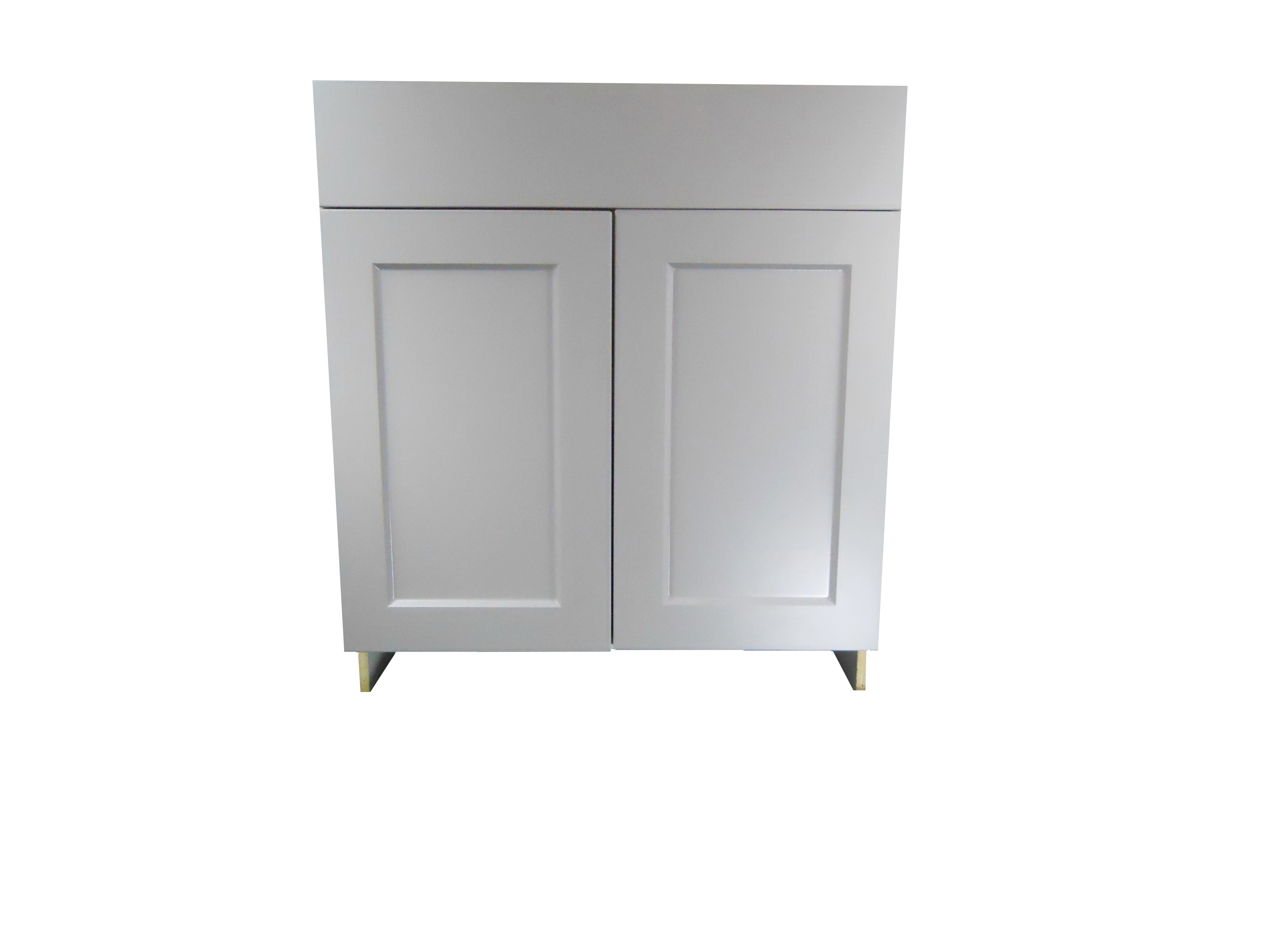 Base Cabinet with Drawer/2 Door / Whistler Grey / Flat Panel Grey / 27 Whistler Grey 0