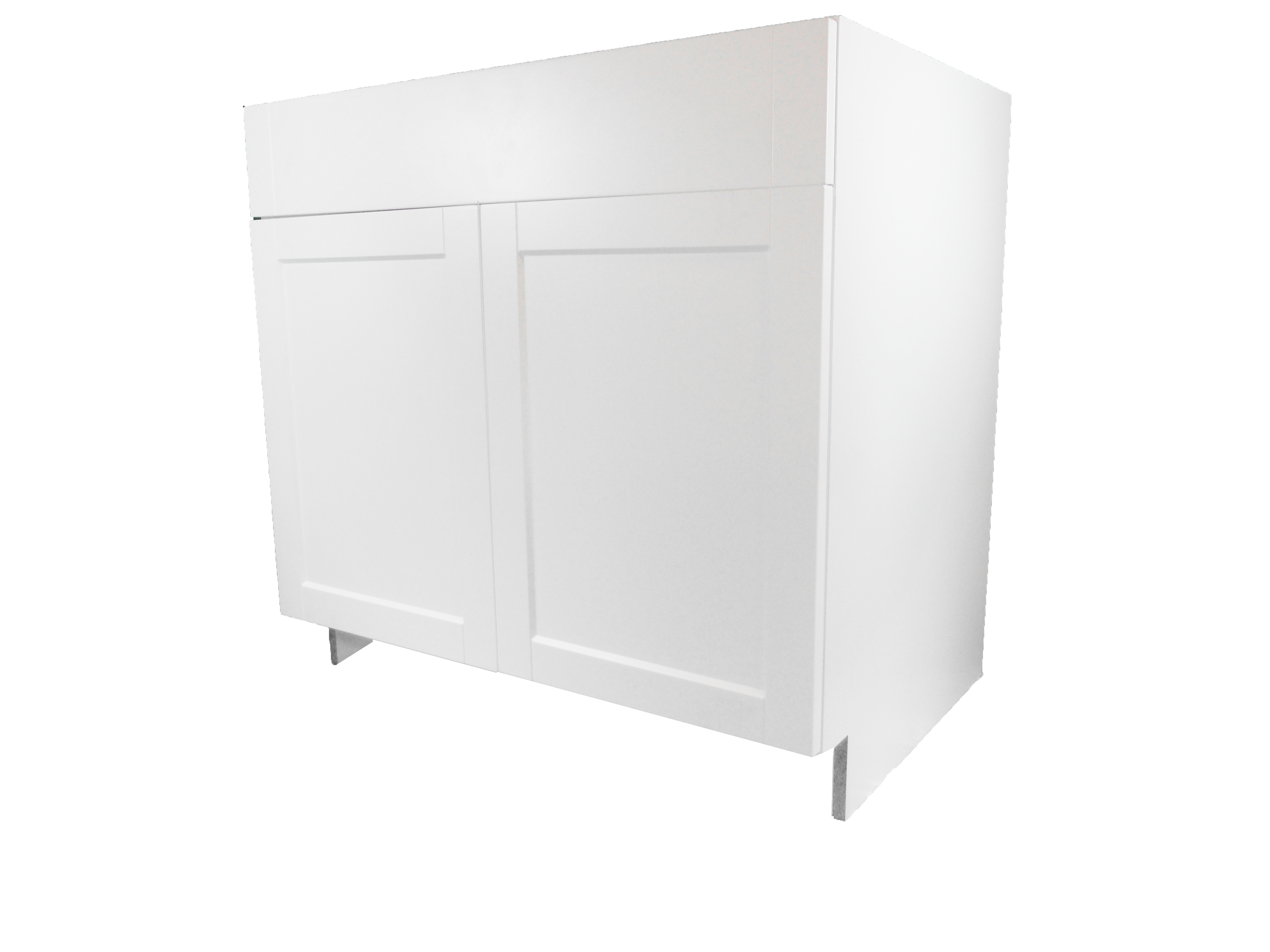 Base Cabinet with Drawer/2 Door / Flat Panel White / 33 Solaire White 0