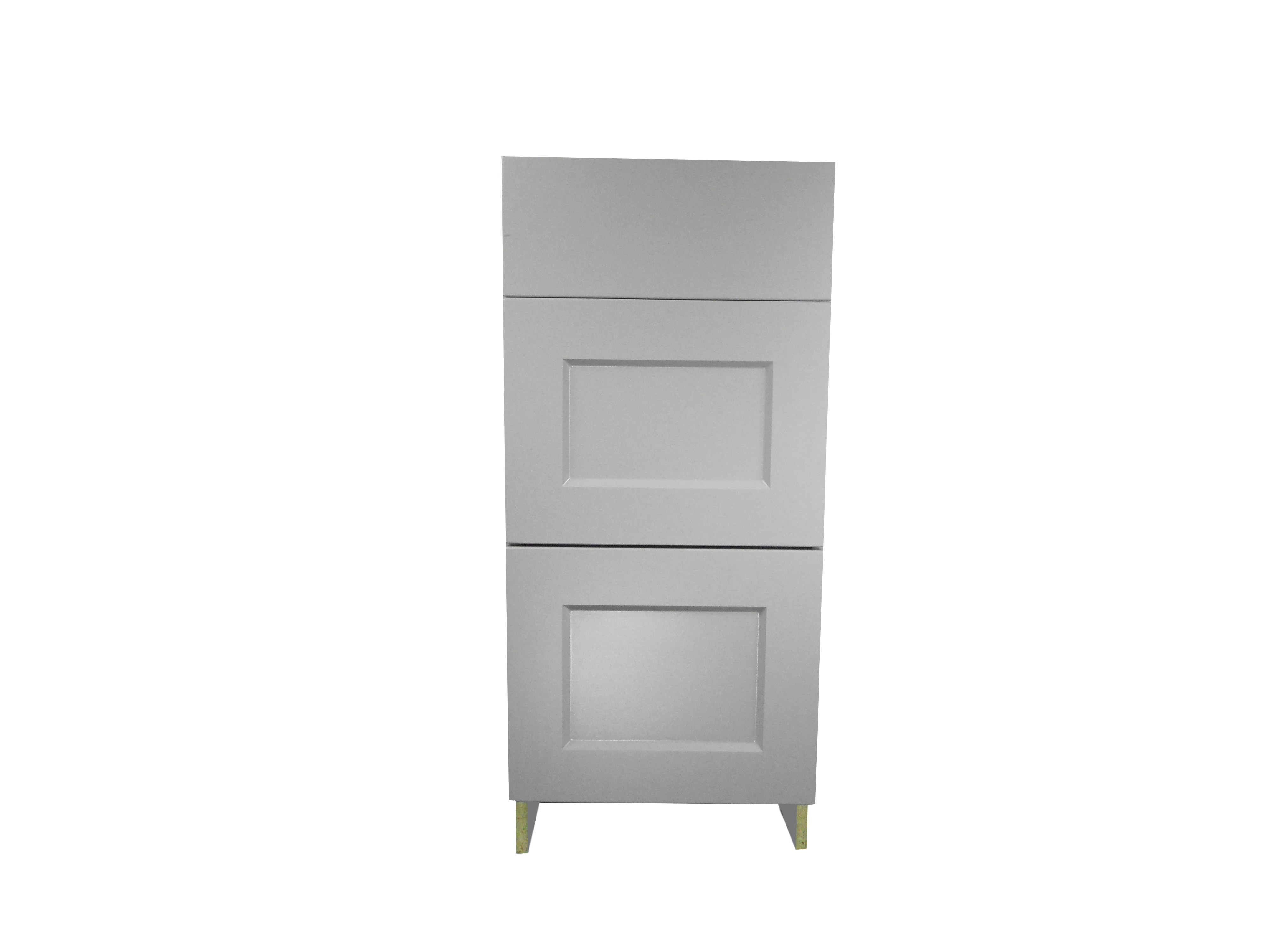 Base Cabinet 3 Drawer Bank / Whistler Grey / Flat Panel Grey / 15 Whistler Grey 0