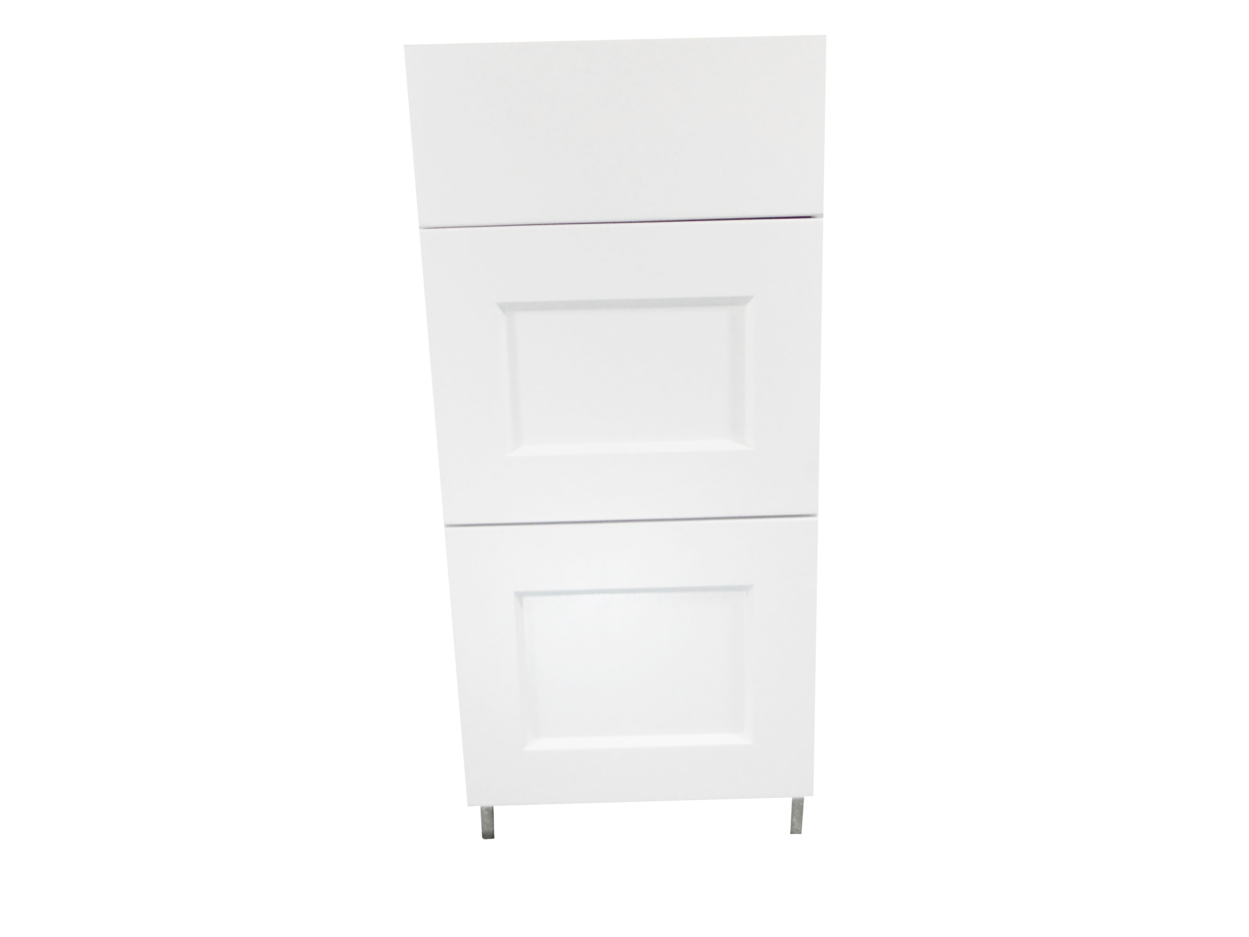 Base Cabinet 3 Drawer Bank / Wistler White / Flat Panel White / 15 Whistler White 0
