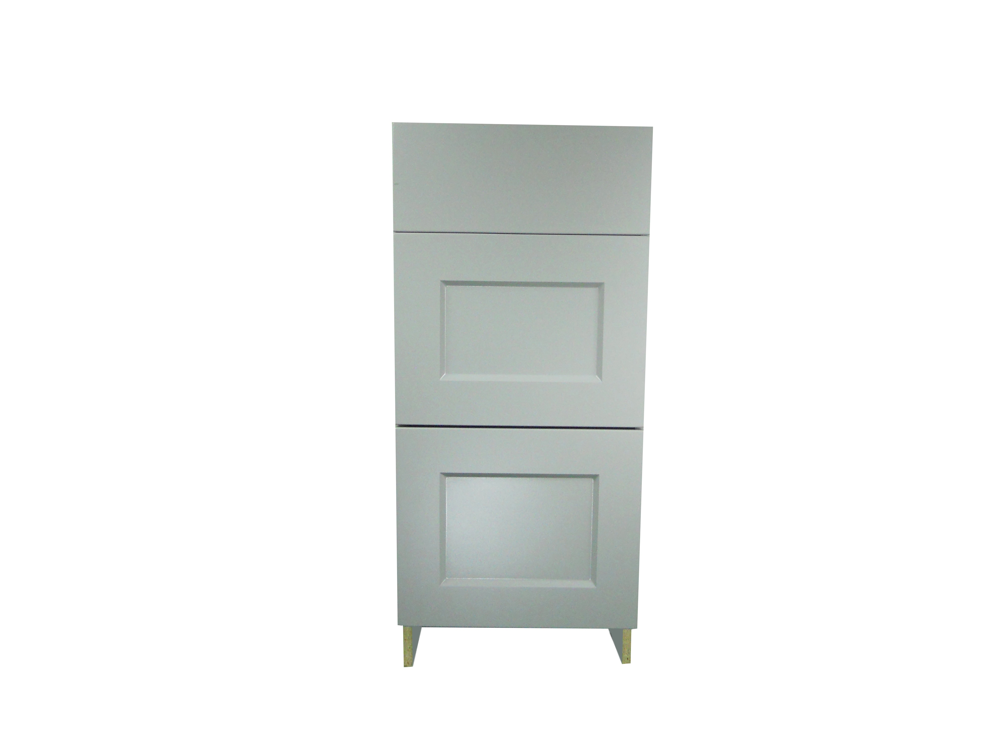 Base Cabinet 3 Drawer Bank / Whistler Grey / Flat Panel Grey / 18 Whistler Grey 0
