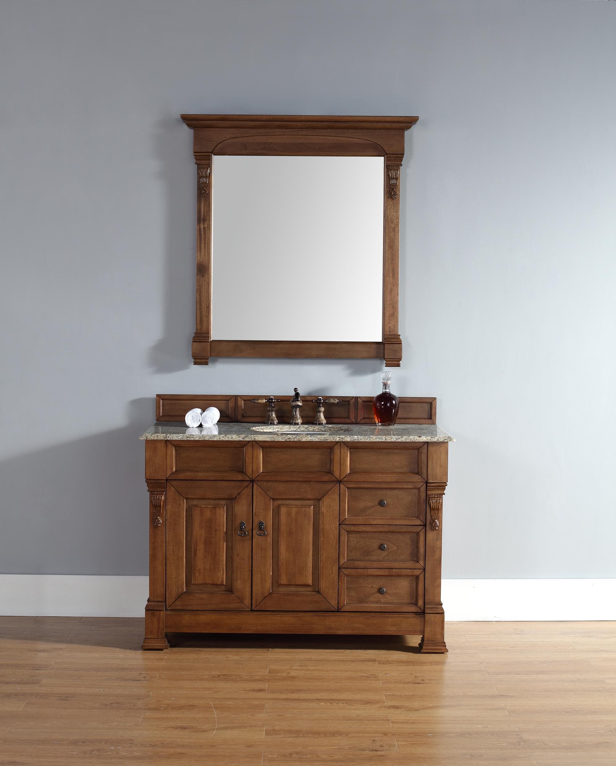 Transitional, Traditional, Single / 47.5 / Base Only w/ Drawers / Country Oak Brookfield Collection 0