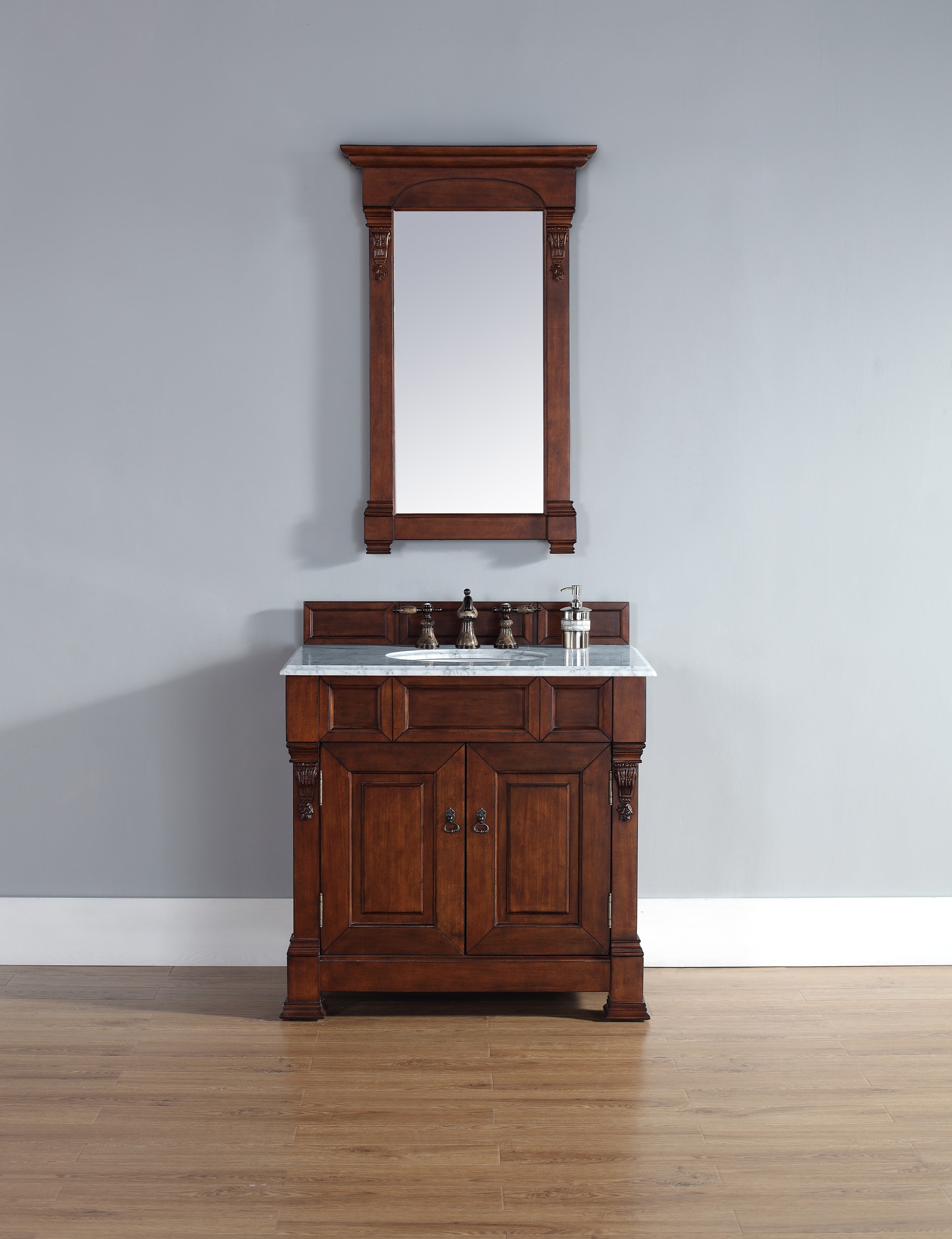 Transitional, Traditional, Single / 36 / 2CM Santa Cecilia Granite / Warm Cherry Brookfield Collection 0