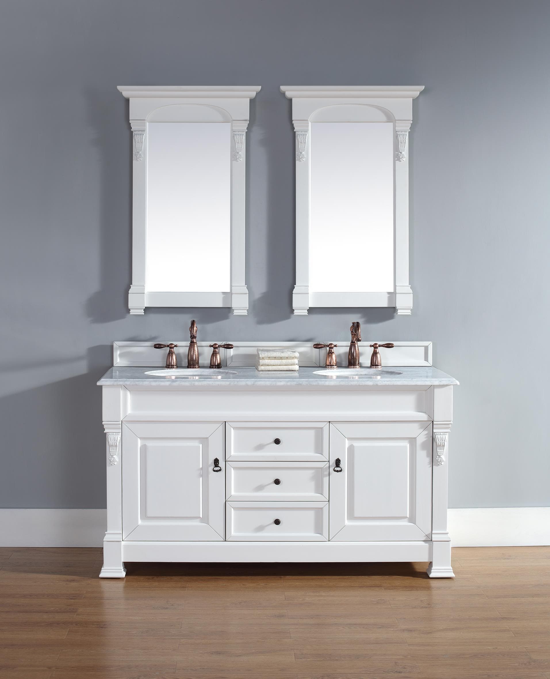 Transitional, Traditional, Single / 59.5 / Base Only / Cottage White Brookfield Collection 0