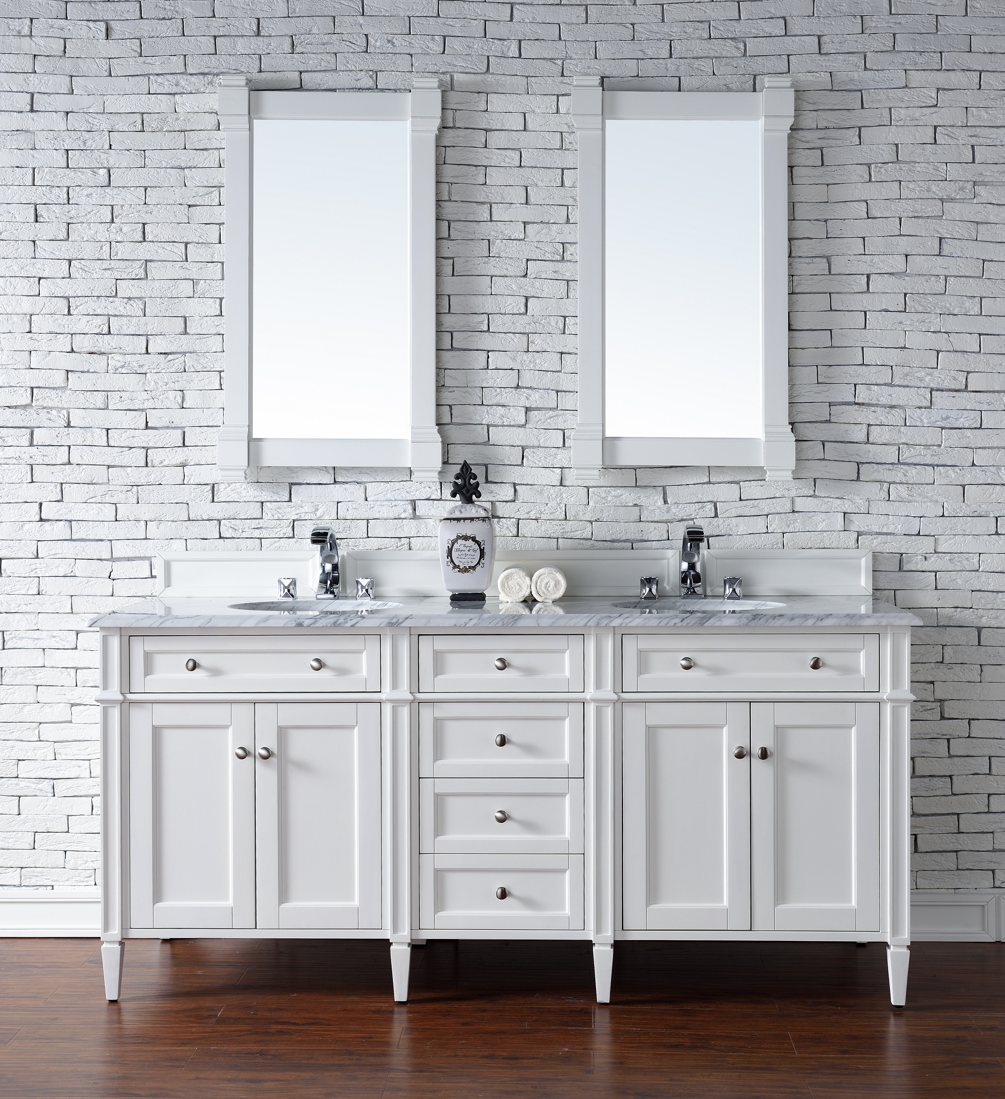 Transitional, Traditional / 72 / Carrara White Marble / Cottage White Brittany Collection 0