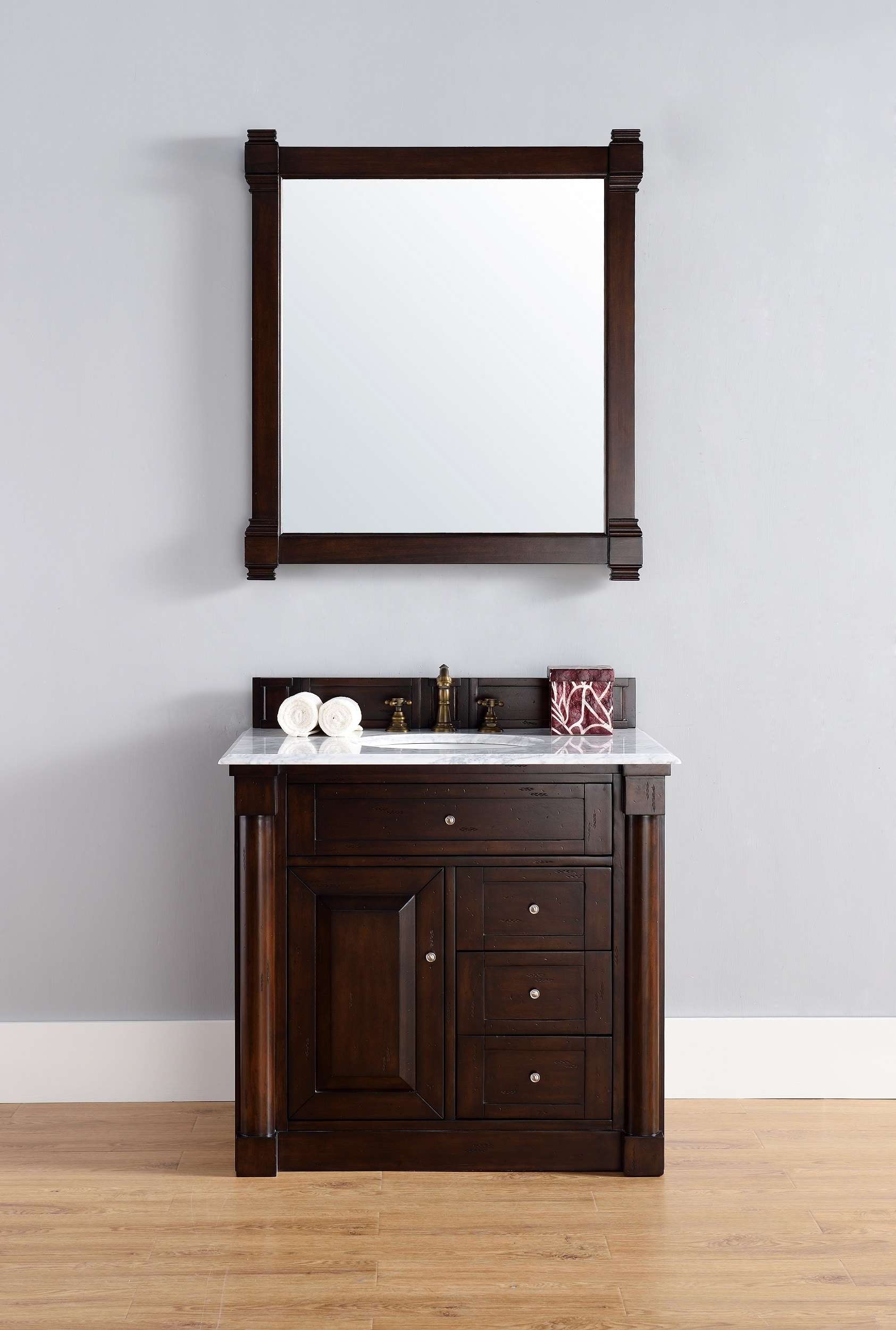 Transitional, Traditional / 34.5 / Base Only / Burnished Mahogany New Haven Collection 0