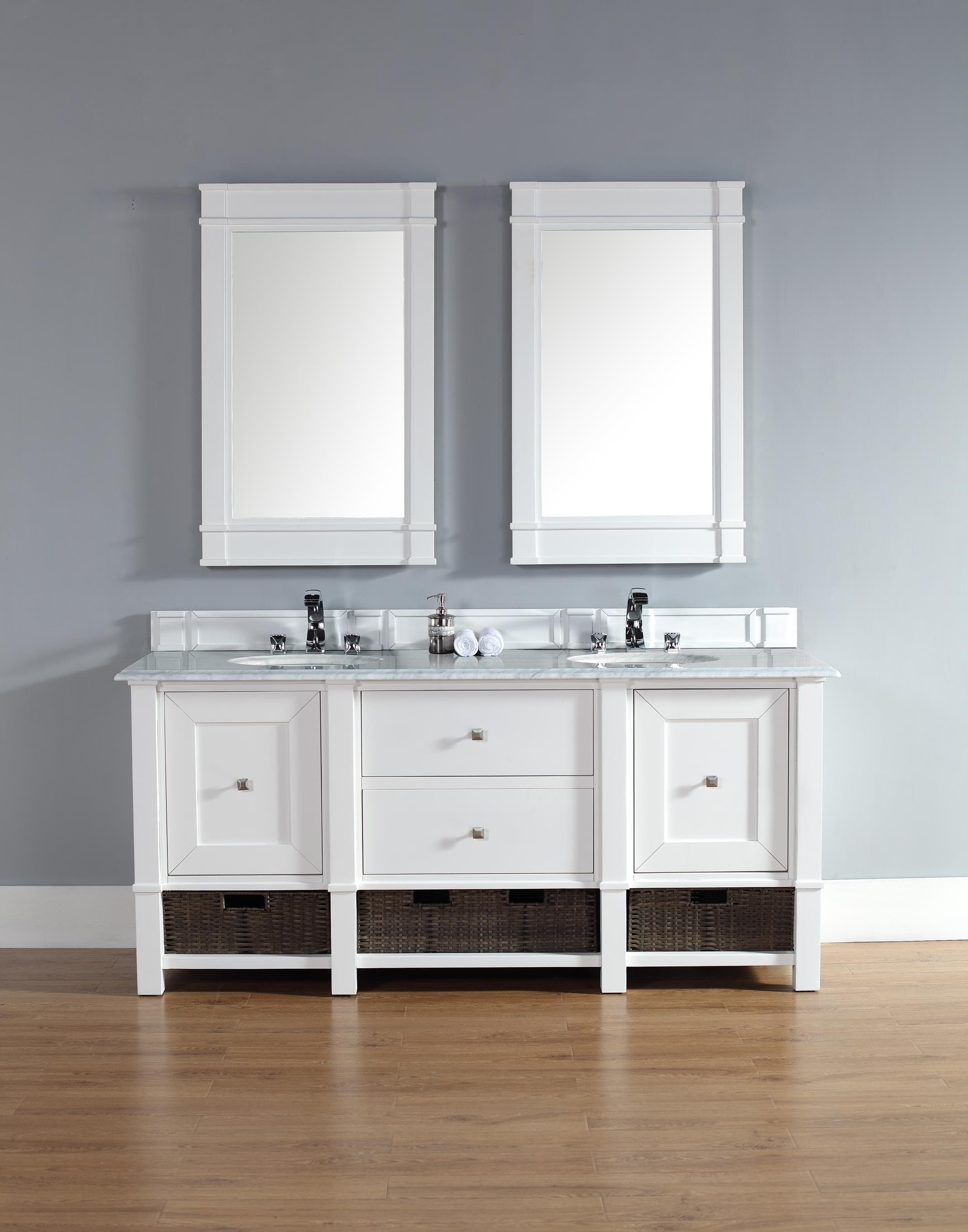 Transitional, Traditional / 72 / Santa Cecilia Granite / Cottage White Madison Collection 0