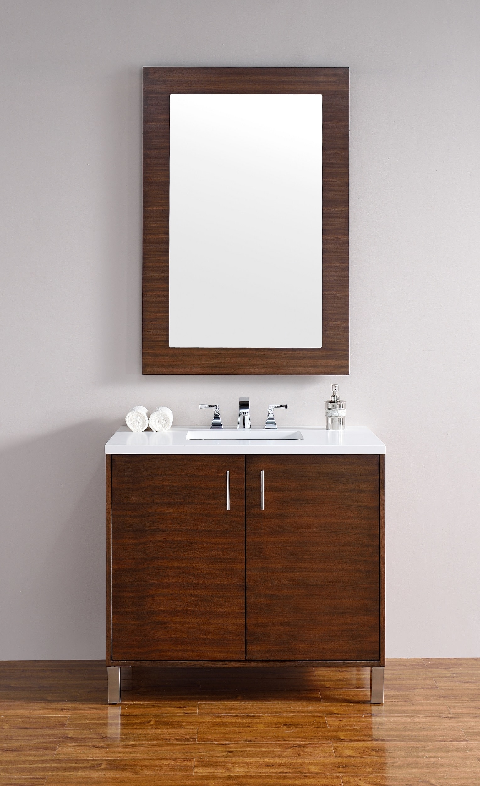 Contemporary/Modern, Transitional / 36 / Snow White Quartz / American Walnut Metropolitan Collection 0