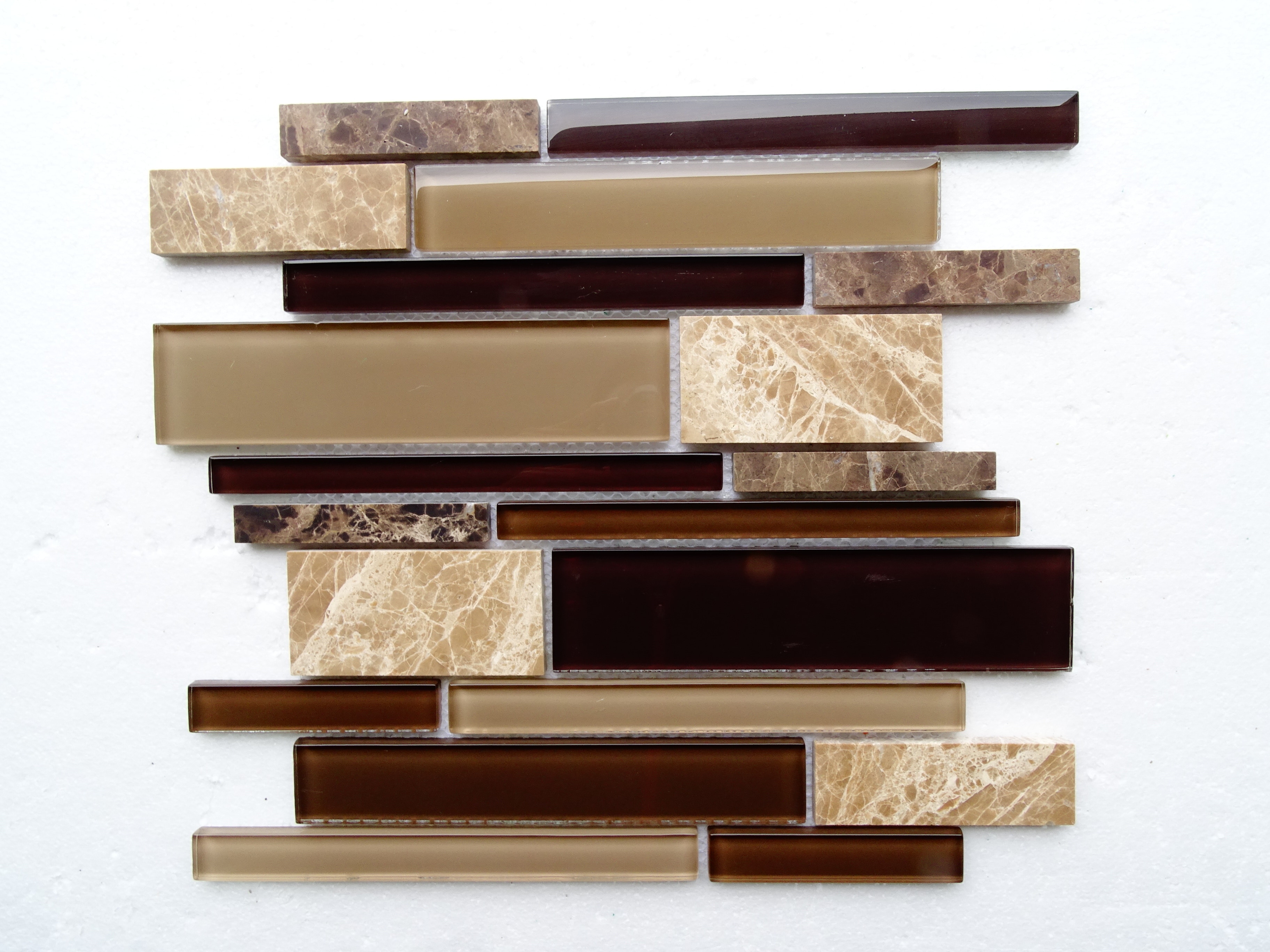 Brown marble / 12"x12"x8mm Textured Stripe Series 0