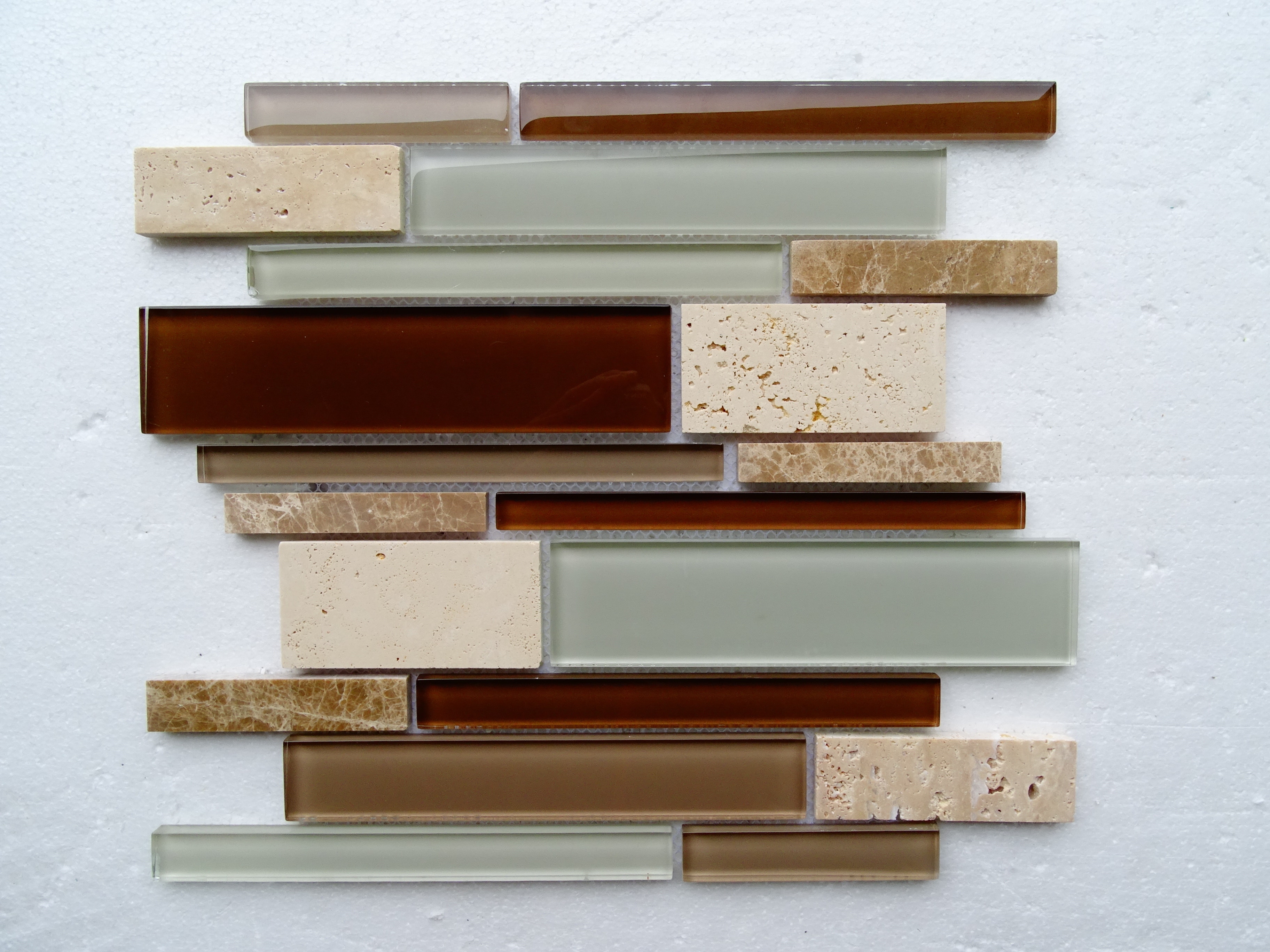 light Brown Marble / 13.5"x12"x8 mm Textured Stripe Series 0