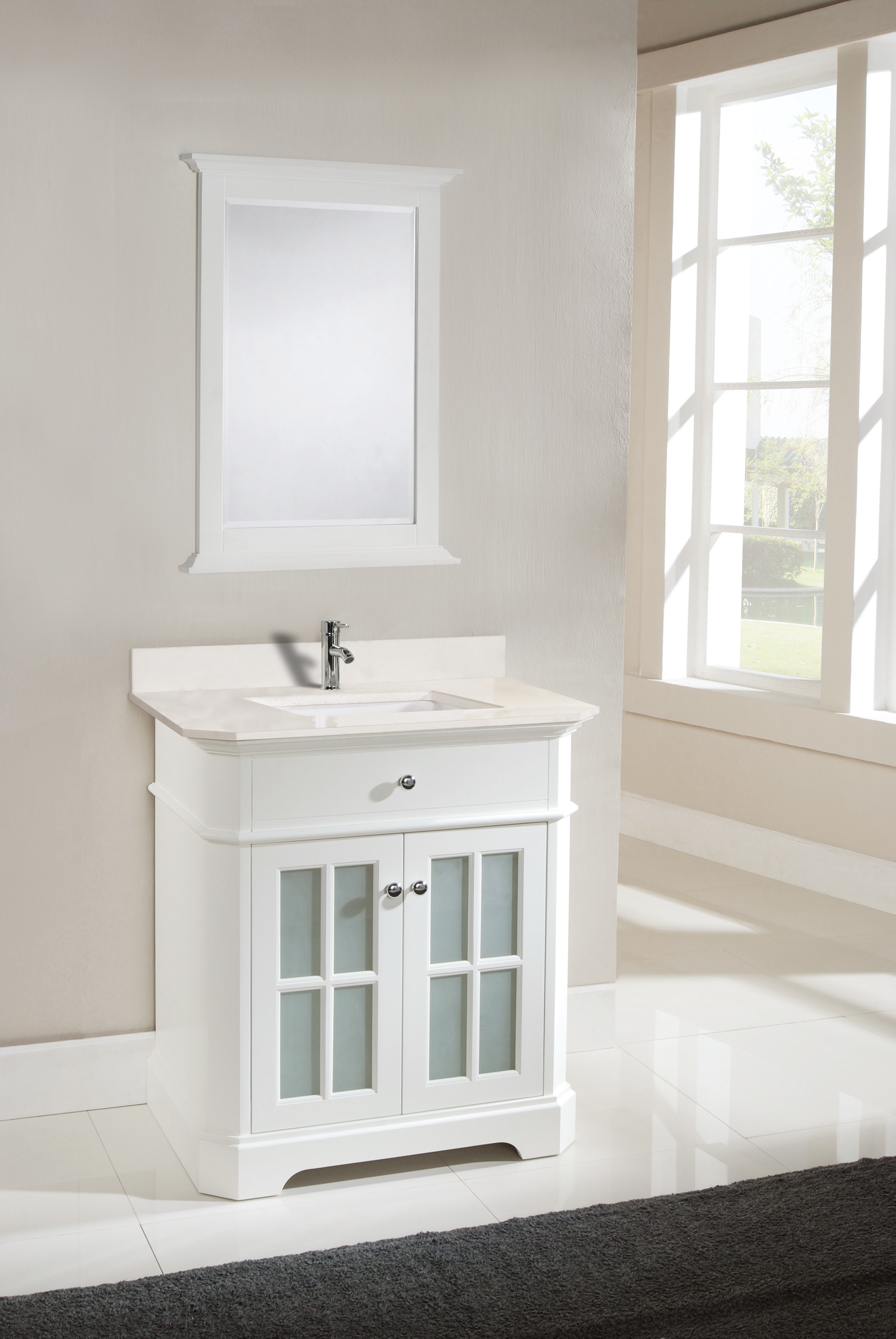 Traditional / 19 x 32 x 35 (in.) / 1-Hole / Dove White / Nova White Quartz Hampton 32" Vanity 0