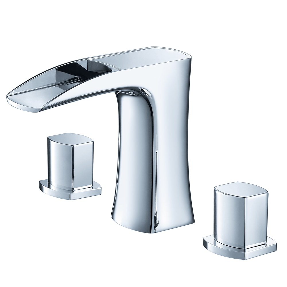 Chrome Fortore Widespread Mount Bathroom Vanity Faucet 0