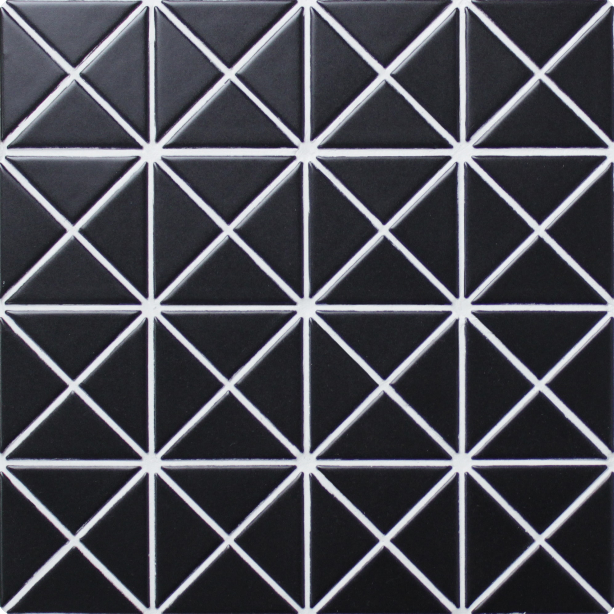 Triangular Pure Black / 2-1/3"x1-2/3" / Matte Triangle Porcelain Mosaic Tile 0