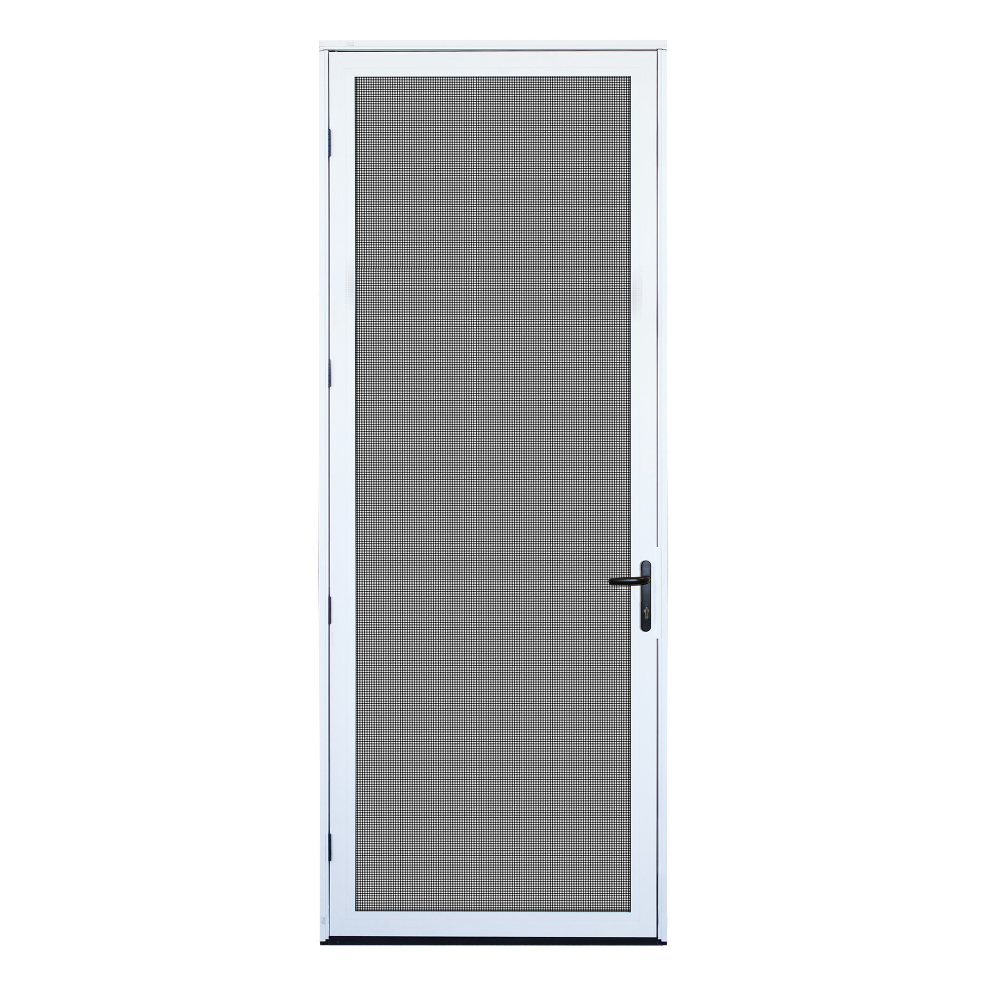 White / 36 x 96 / Left-hand Outswing Surface Mount Ultimate Security Screen Door with Meshtec Screen 0