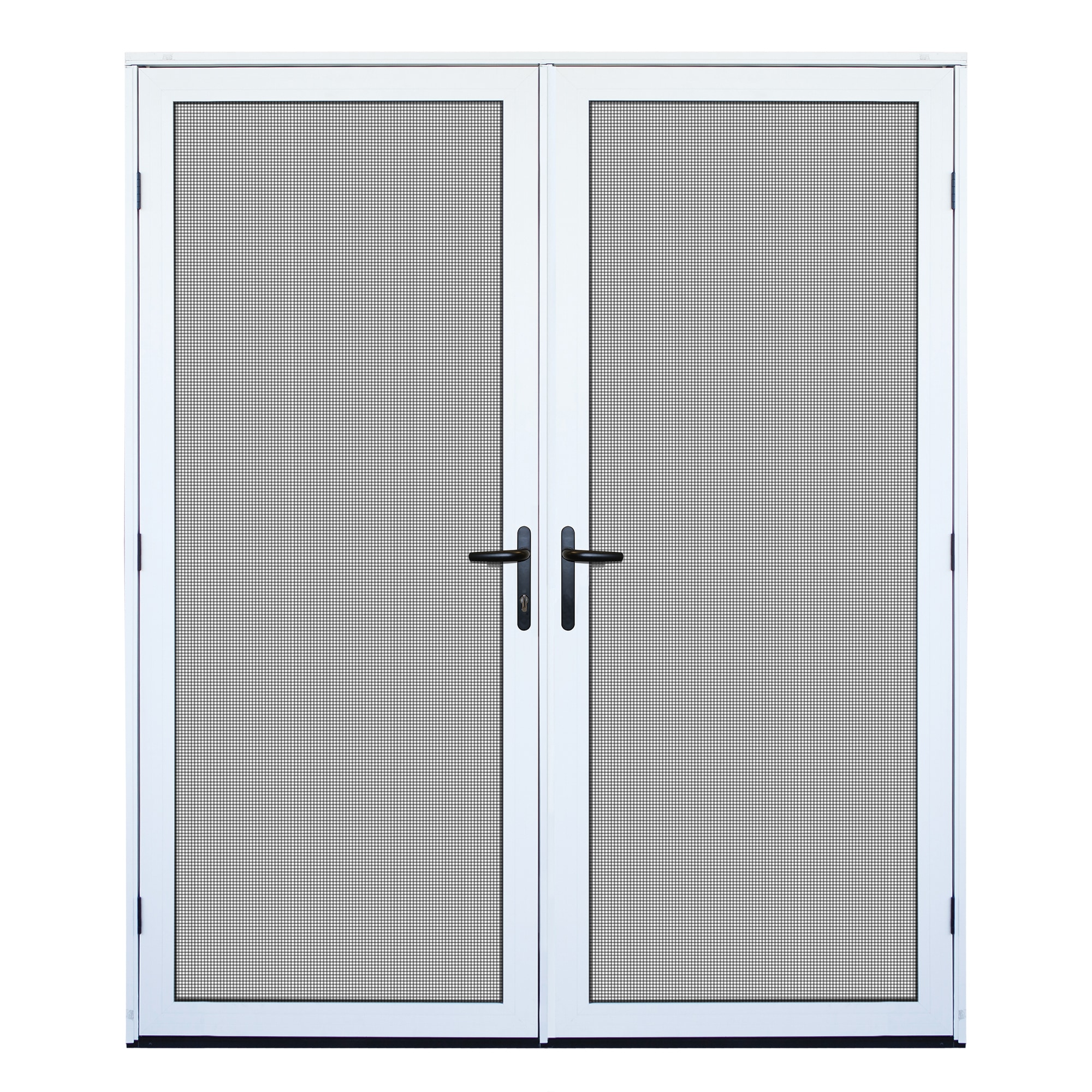 White / 72 x 80 / Surface Mount Surface Mount Double Ultimate Security Screen Door with Meshtec Screen 0