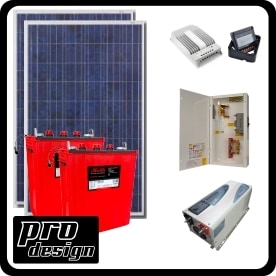 Off Grid Solar Cabin Kit / 2.9kWh Maximum Output / 2 Prodesign Offgrid Kit Tracer 530W/12V 0