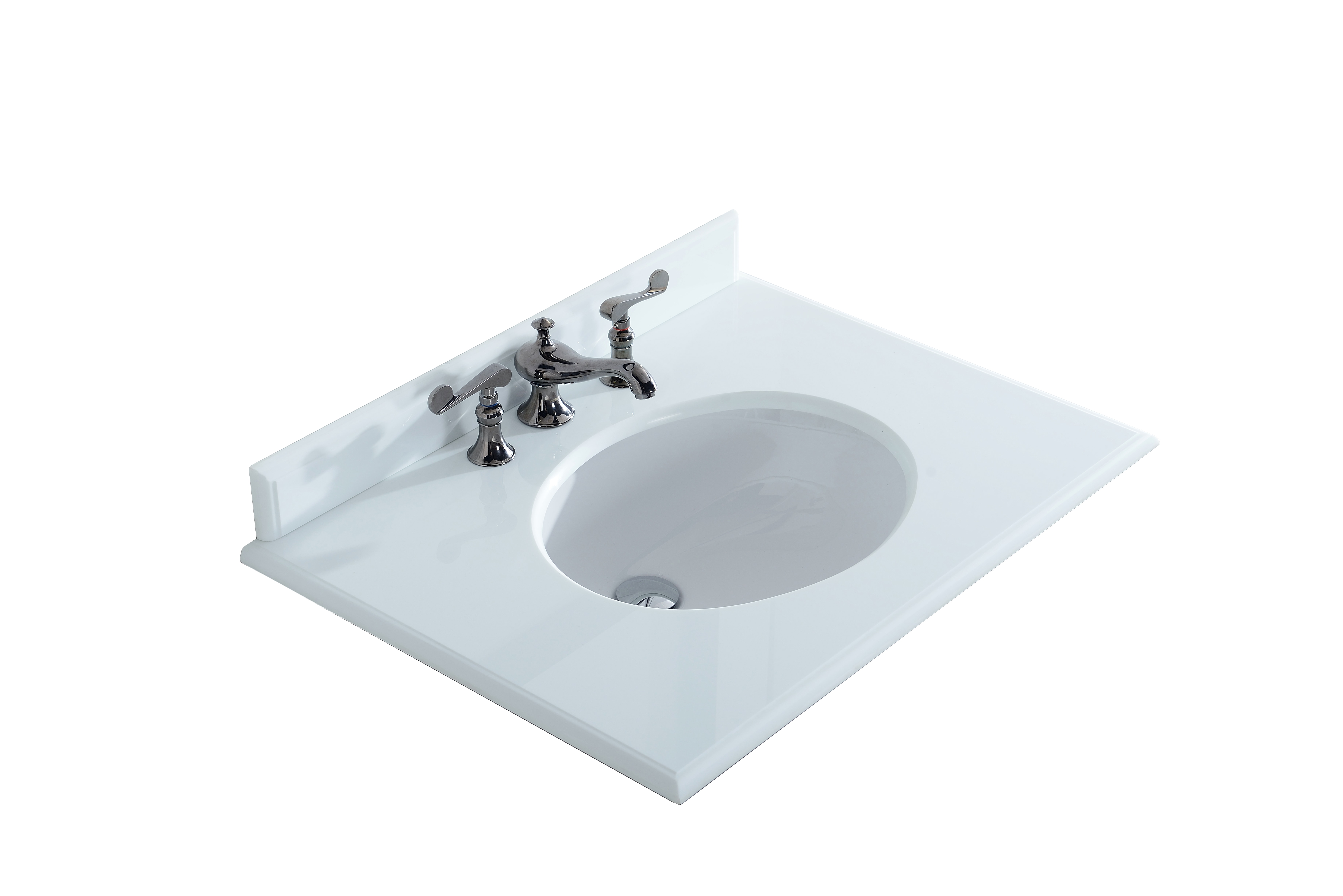 30" / Undermount Sink / 3 / Ogee / White / Pure White Luna Countertop 0