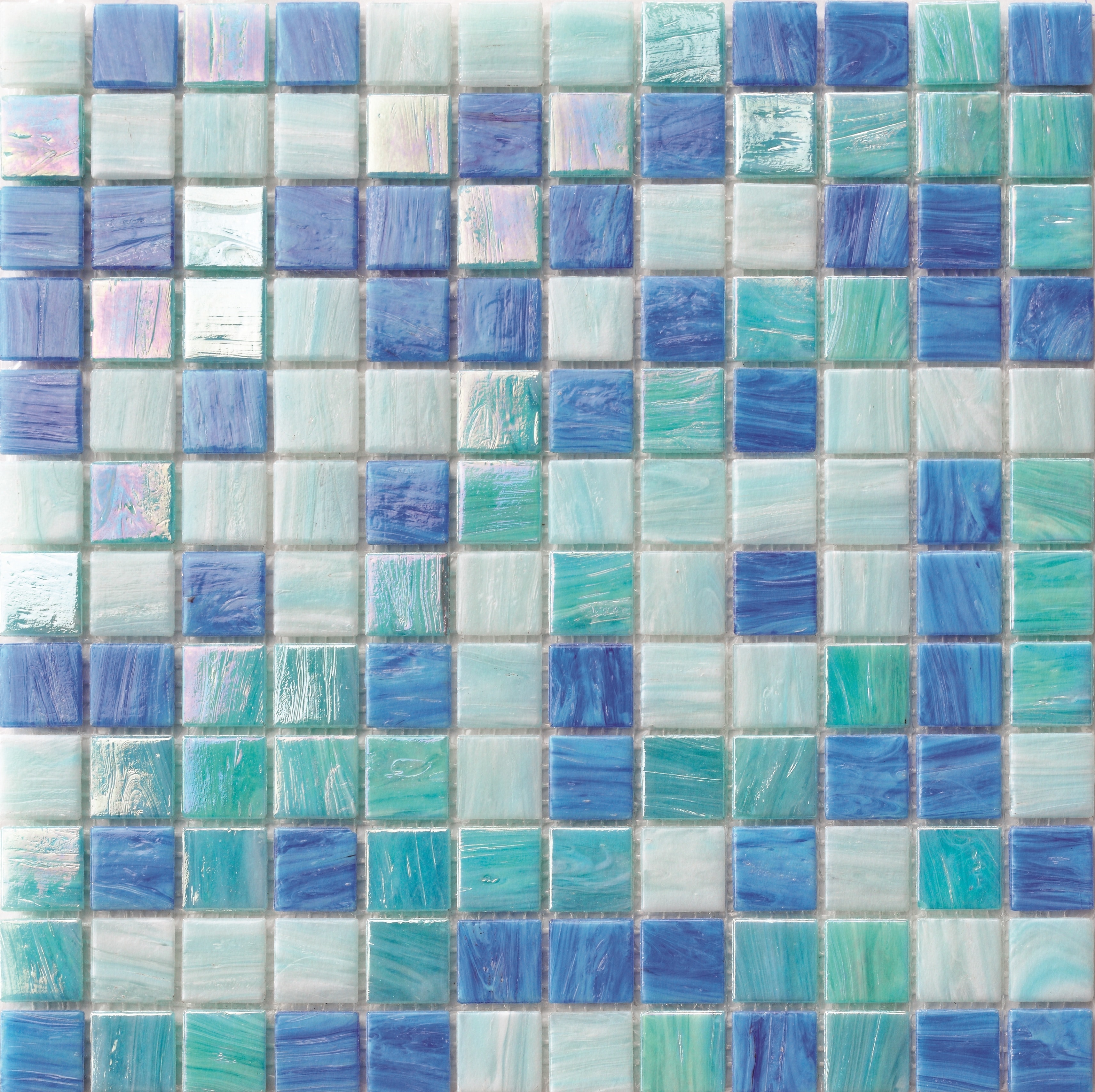 1X1 CASCADE BLUE BLEND 1x1 - POOL TILE 0