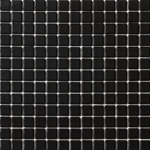 GLASS MOSAIC / 12,5" X 12,5" / SOLID SOLID BLACK-SLIP - GLASS TILE - POOL TILE 0