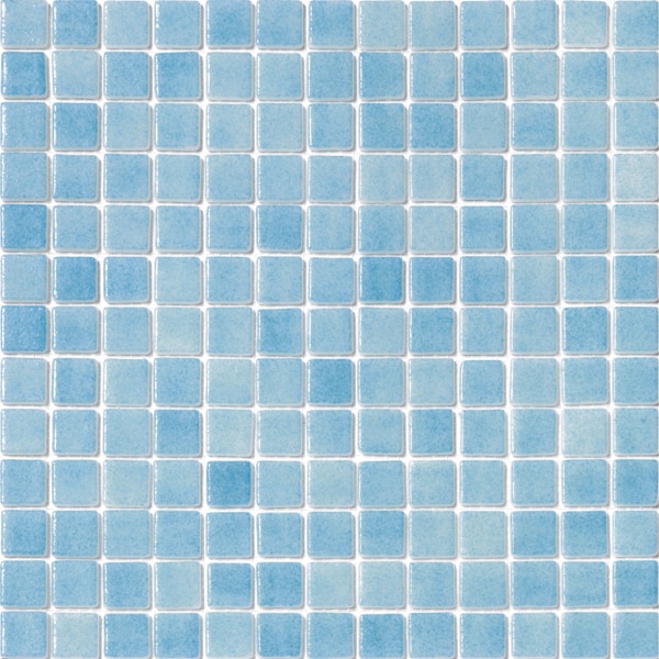 GLASS MOSAIC / 12,5" X 12,5" / FOGGY FOG CELESTIAL BLUE - GLASS TILE - POOL TILE 0