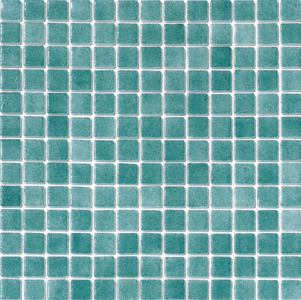 GLASS MOSAIC / 12,5" X 12,5" / FOGGY FOG FOG TURQUOISE GREEN - GLASS TILE - POOL TILE 0