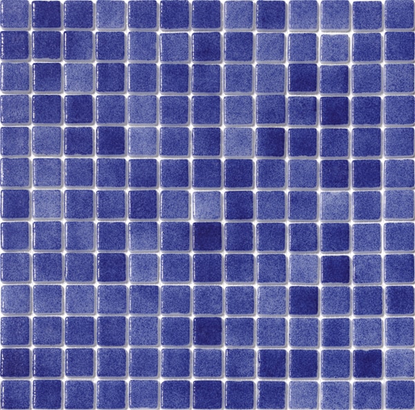 GLASS MOSAIC / 12,5" X 12,5" / FOGGY FOG BLUE NON-SLIP - GLASS TILE - POOL TILE 0