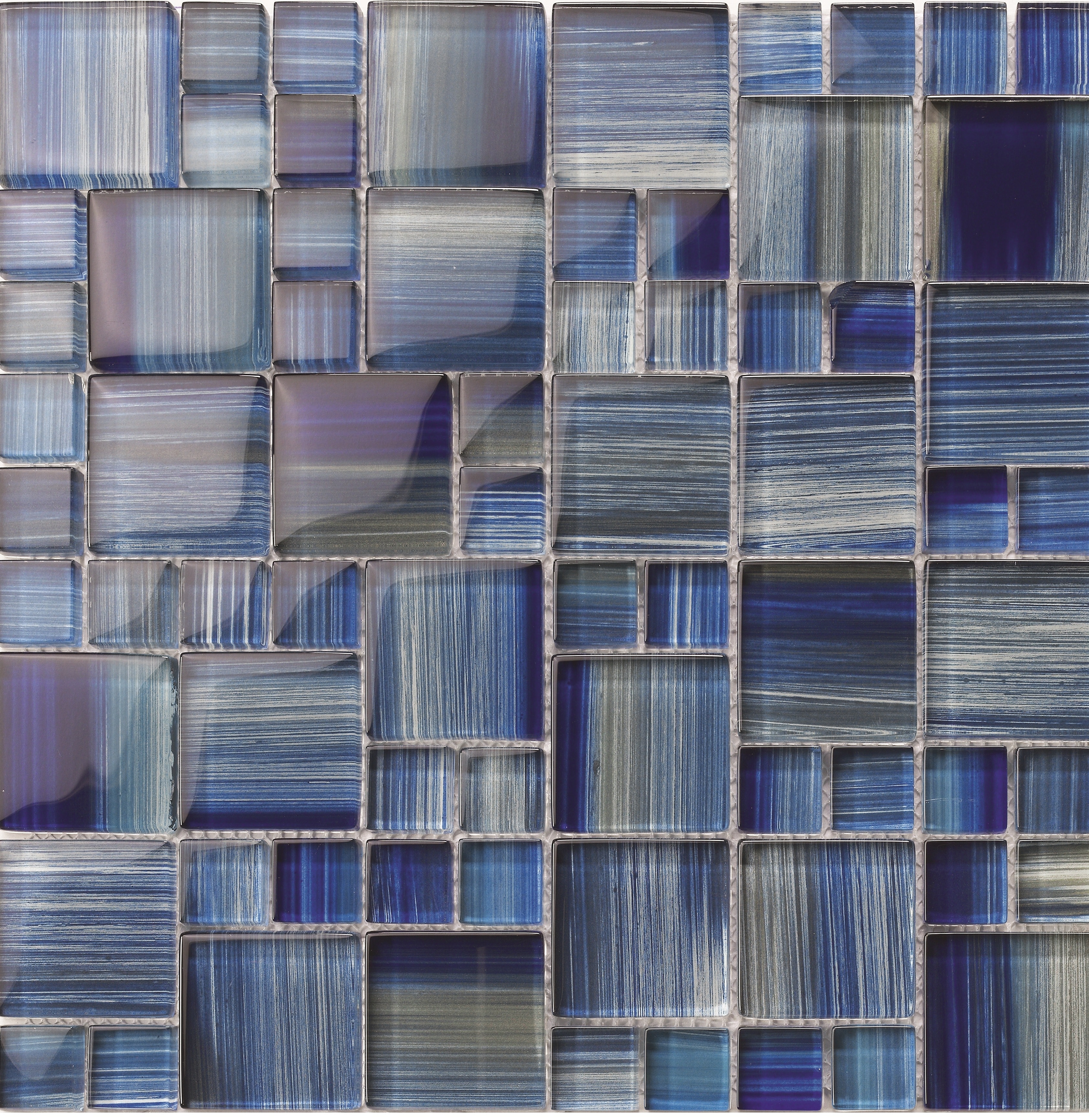 MIXED PATTERN AQUA BRUSH NAVY BLUE MIX - HAWAII SERIE POOL TILE 0