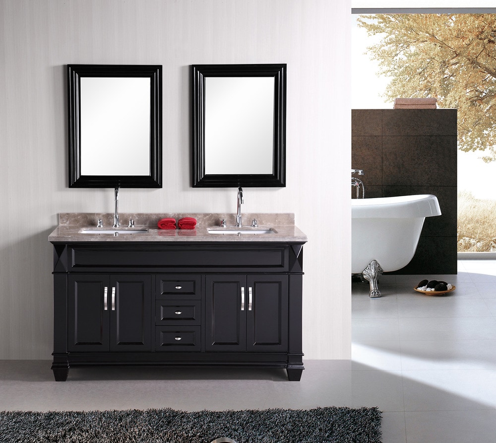 Dec059c 582f9d1aa7537 Design Element Hudson 60 Double Sink Vanity Set Crema Marfil Marble Dec059c 582f9d1aa7537 Design Element Hudson 60 Double Sink Vanity Set Crema Marfil Marble