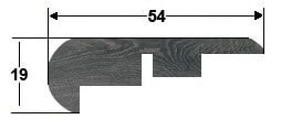 Cement Gray / Overlap Stair Nose / 94-1/2"x 2-1/8"x 3/4" Laminate Moldings - Phoenix Collection - Cement Gray 0