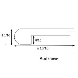 Pebble Brown / Stairnose / 94-1/2"x 1-5/8"x 1/4" Laminate Moldings -12mm AC5 Water Resistant Mixed Width - Pebble Brown 0