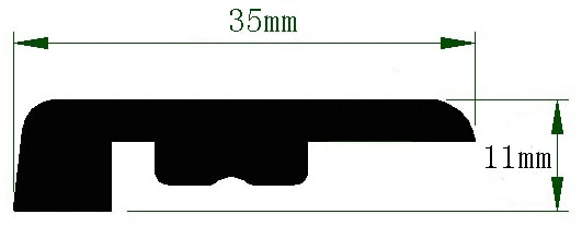 Ghiacco / End Cap / 94-1/2"x 1-1/4"x 1/2" Vinyl Moldings - XL Impact Collection - Ghiacco 0