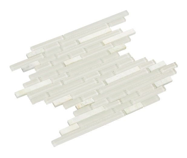 Light crème matte and shiny crème glass with white and light white and green stone / Interlocking Fara Series 0
