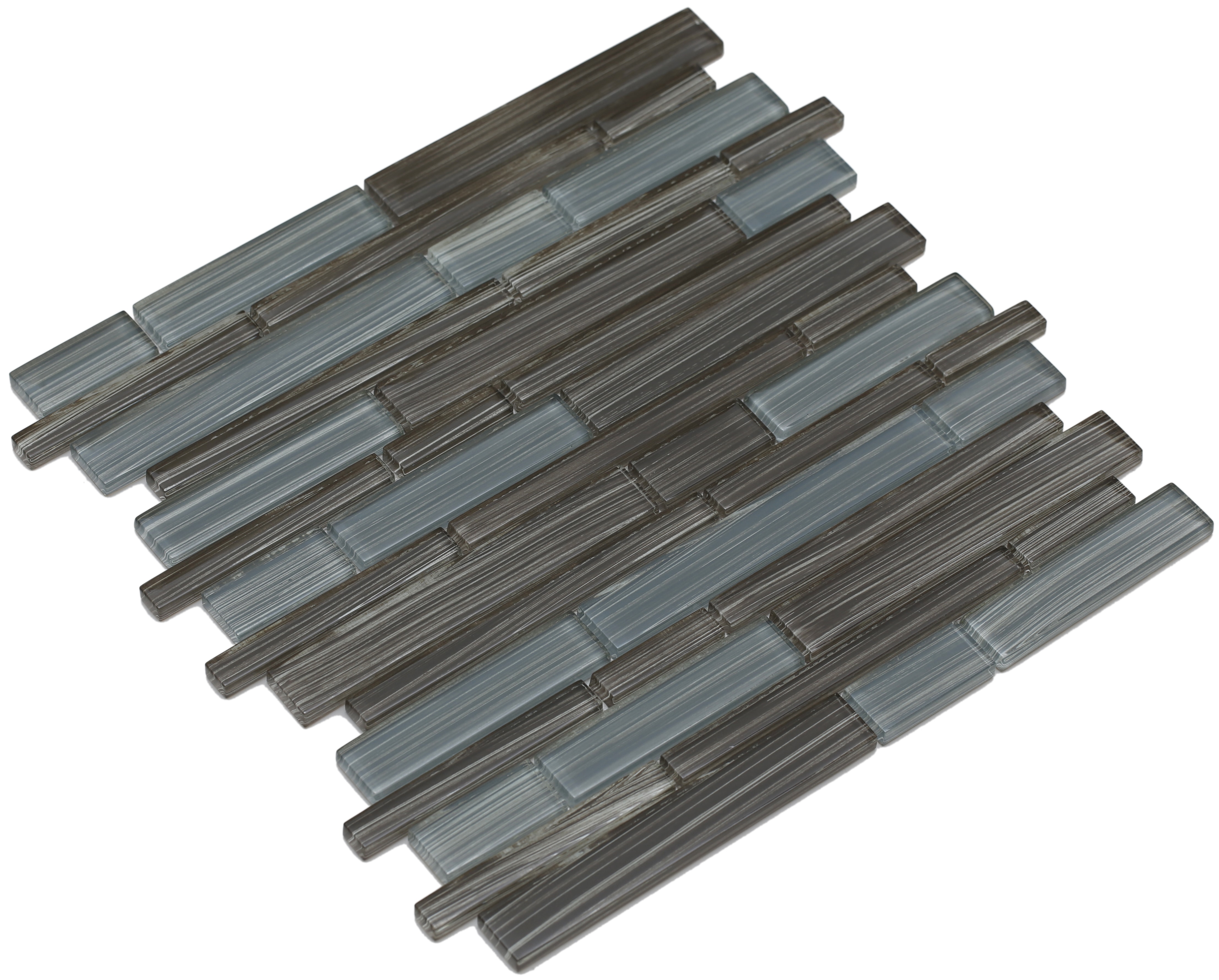 Varying brown and gray hand painted glass / Interlocking Mahi Series 0