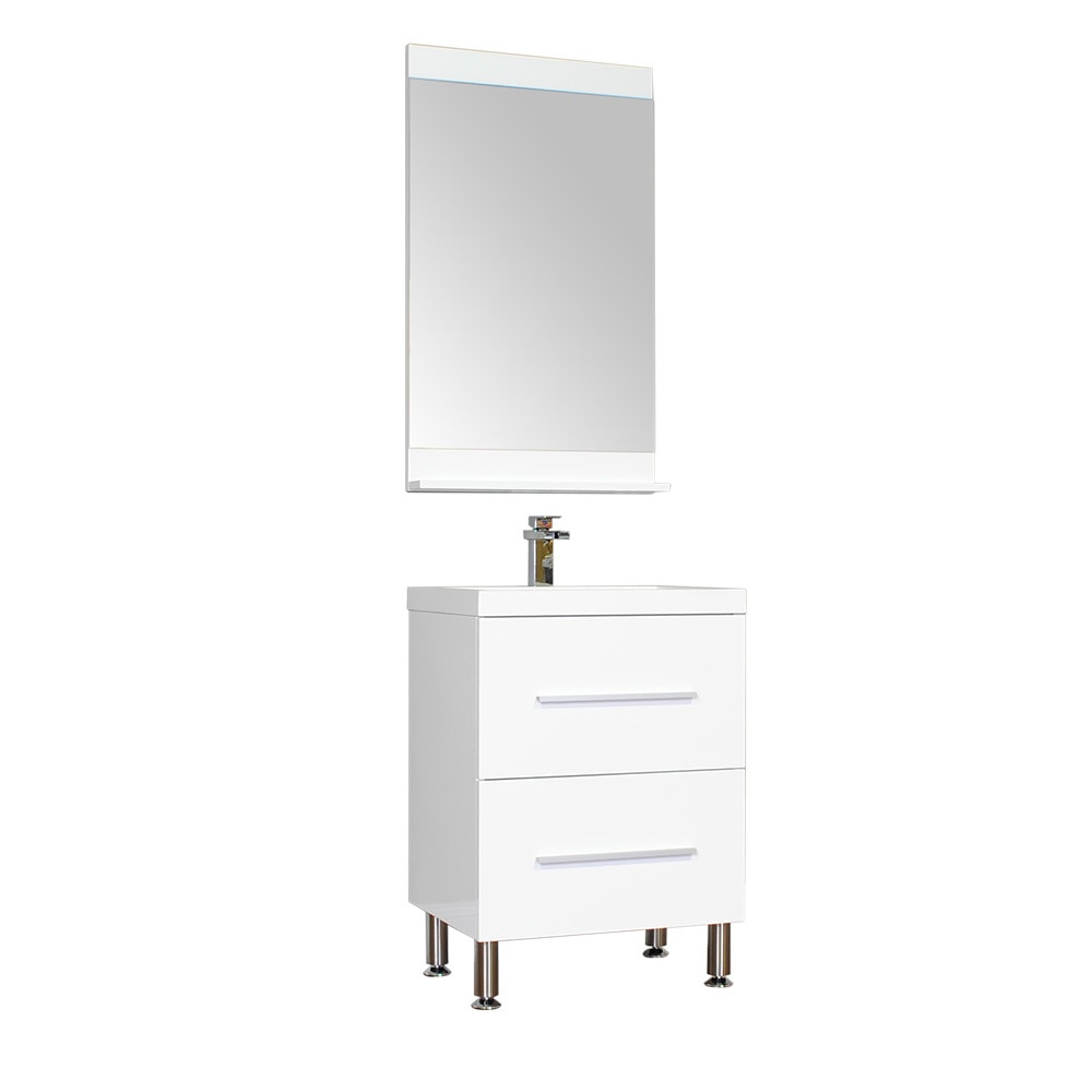 Modern / 33.25 x 23.5 x 18.875 (in.) / Bathroom Vanity and Sink / Wall / 1-Hole / Straight / Freestanding / White / White / No Doors / Mirror not Included Ripley Collection 0