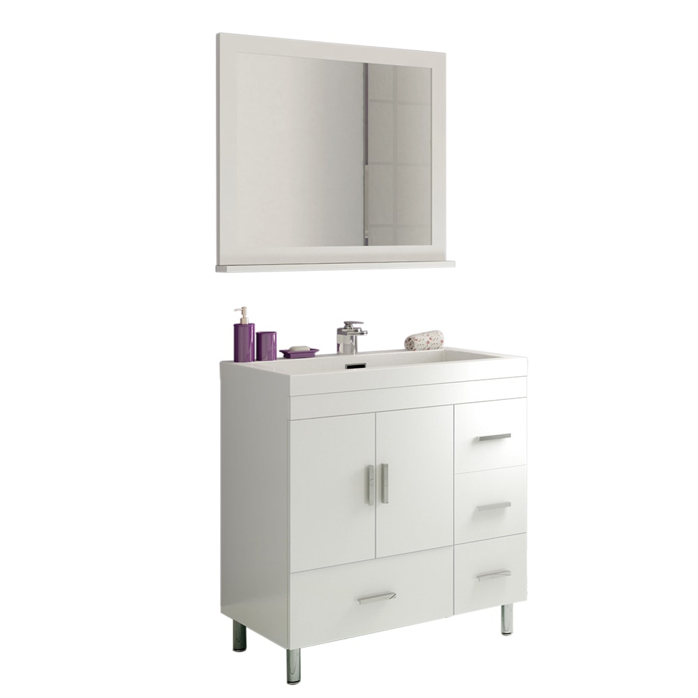 Modern / 32.875 x 29.375 x 19 (in.) / Bathroom Vanity and Sink / Wall / 1-Hole / Straight / Freestanding / White / White / Soft Closing Doors / Mirror not Included Ripley Collection 0
