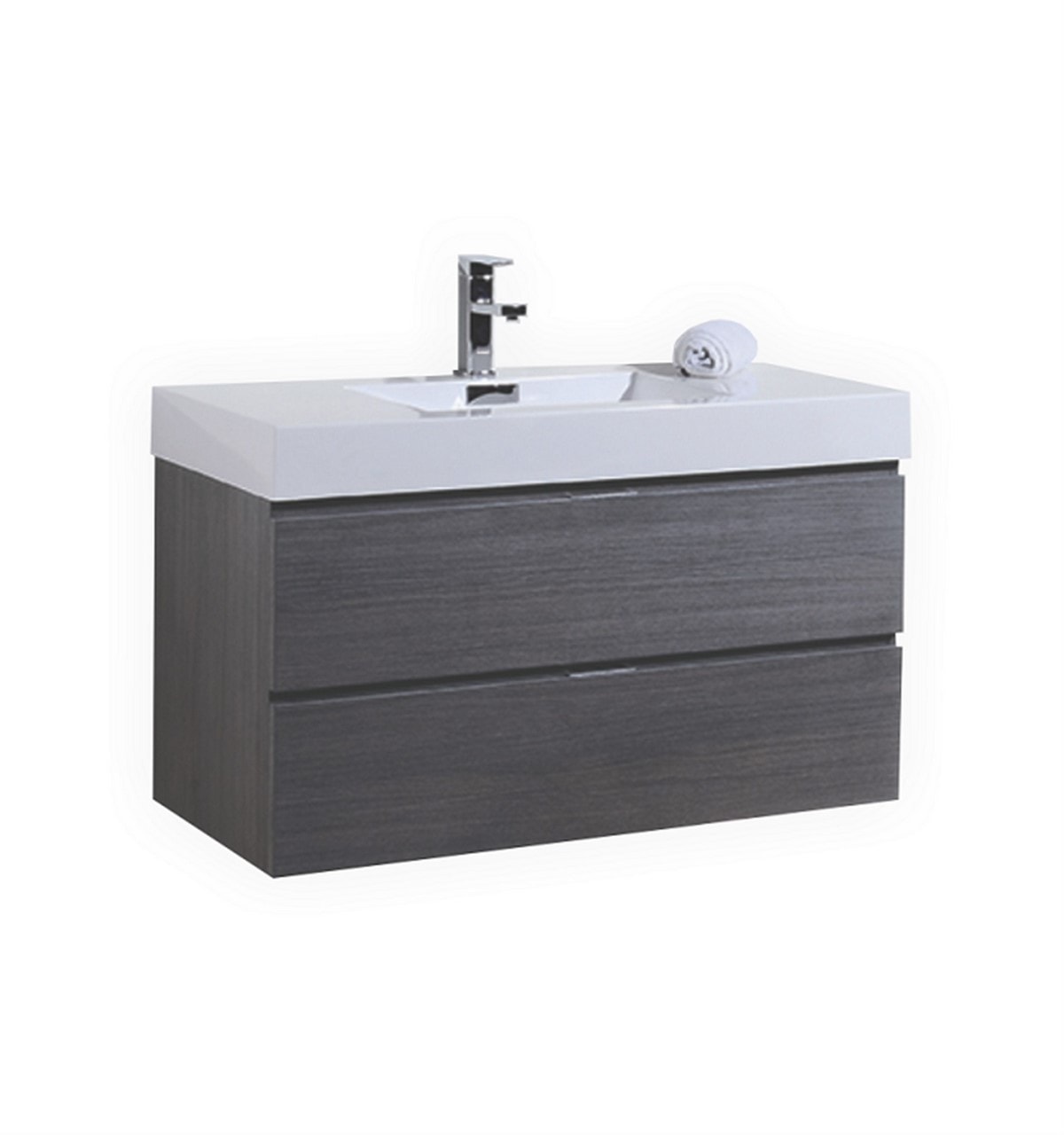 Gray Oak / 18.75 x 39.5 x 23.5 / 1 / White / Gray Bliss Wall Mounted 0