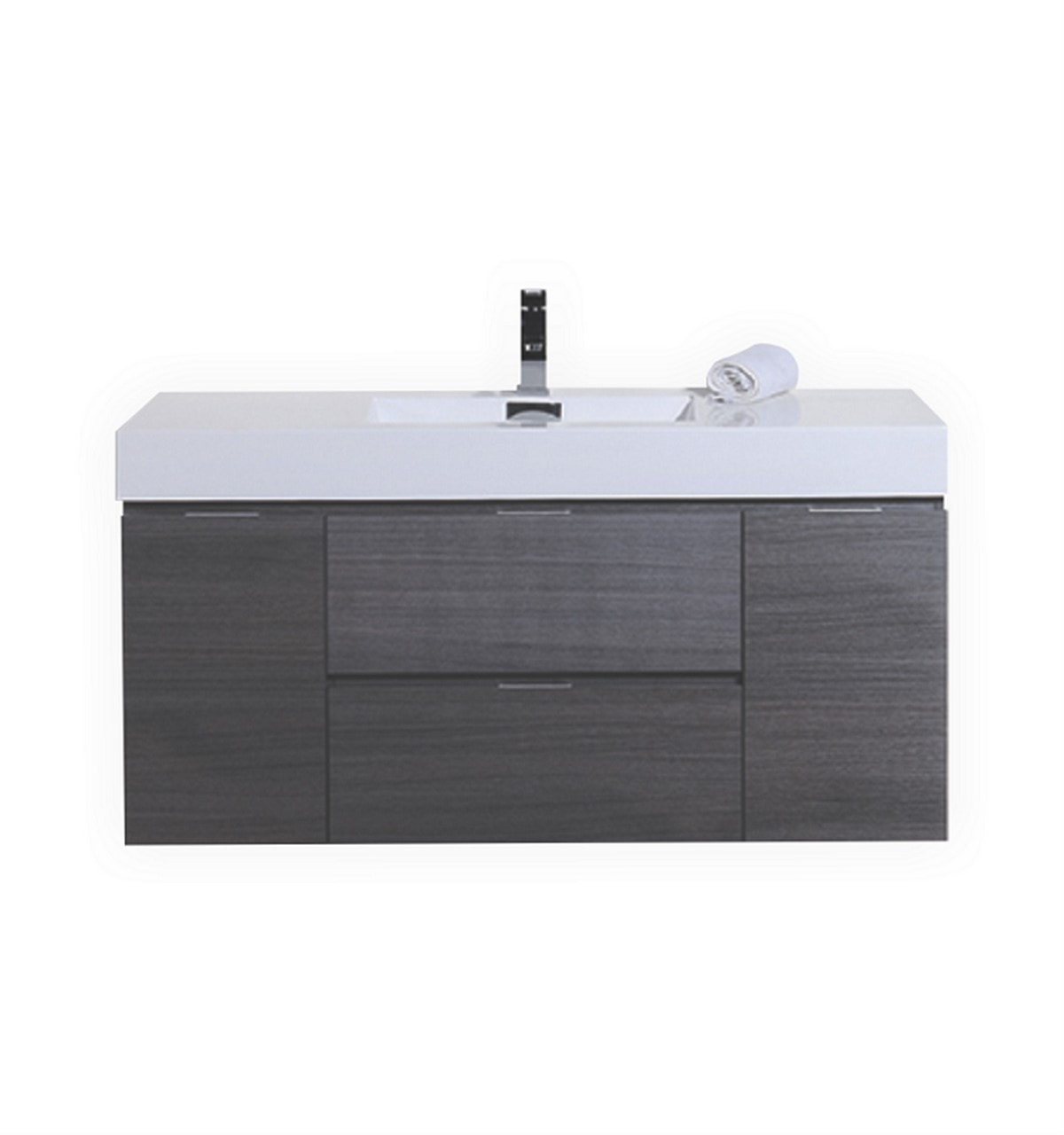 High Gloss Gray Oak / 18.75 x 47.25 x 23.5 / 1 / White / Gray Bliss Wall Mounted 0