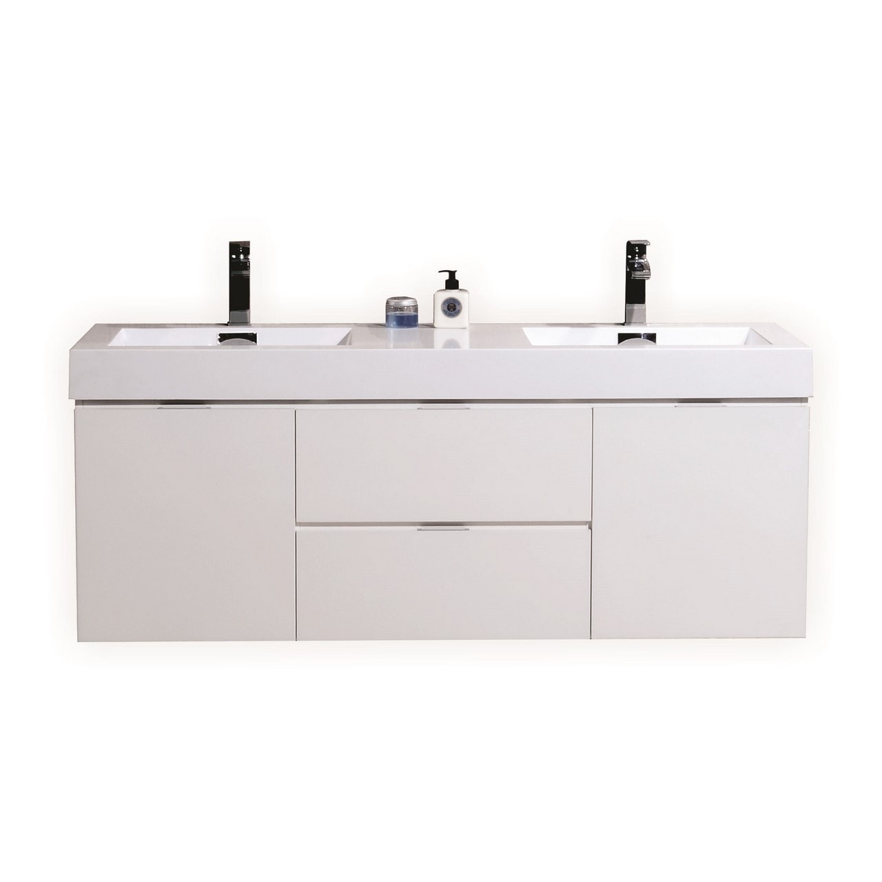High Gloss White / 18.75 x 59 x 23.5 / 2 / White / White Bliss Wall Mounted 0