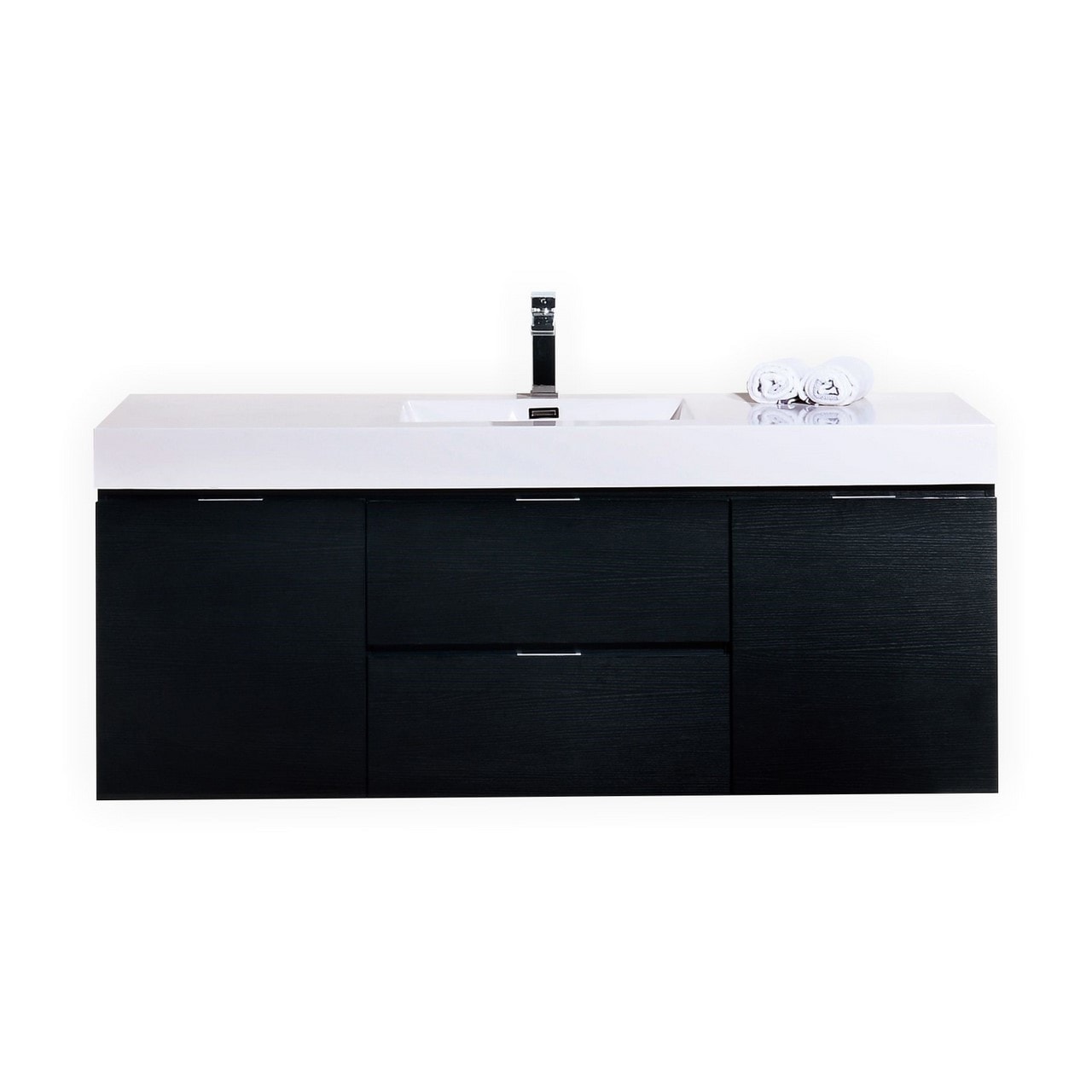 Black Wood / 18.75 x 59 x 23.5 / 1 / White / Black Bliss Wall Mounted 0
