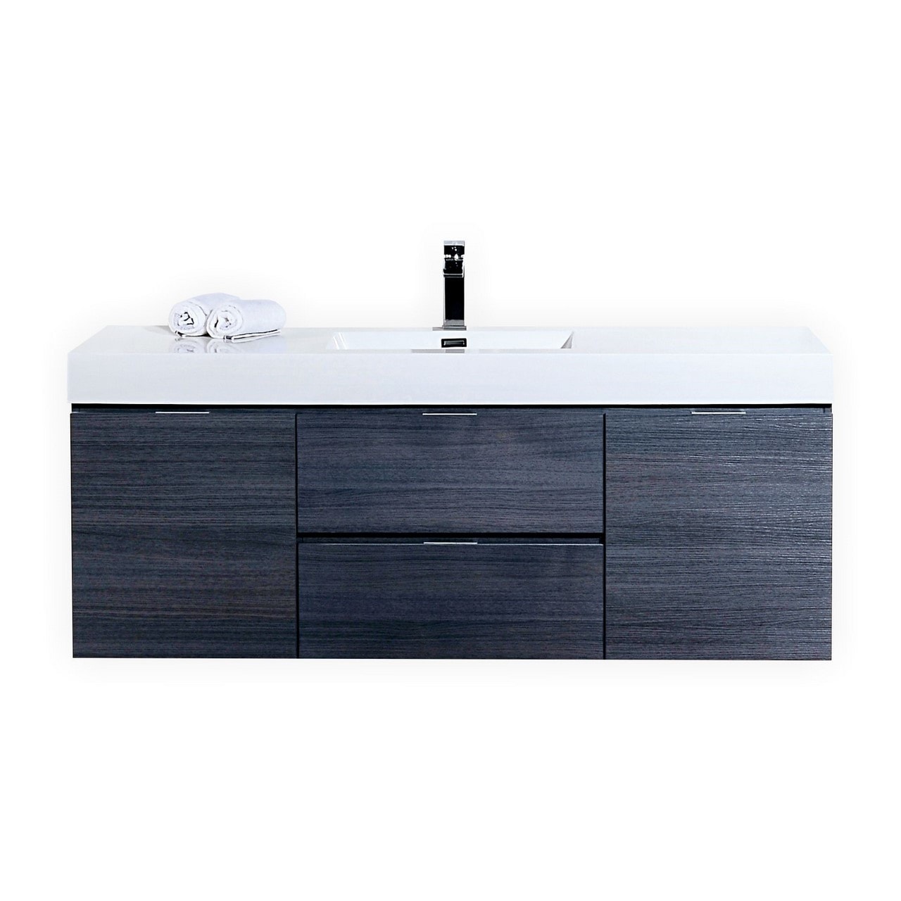 Gray Oak / 18.75 x 59 x 23.5 / 1 / White / Gray Bliss Wall Mounted 0