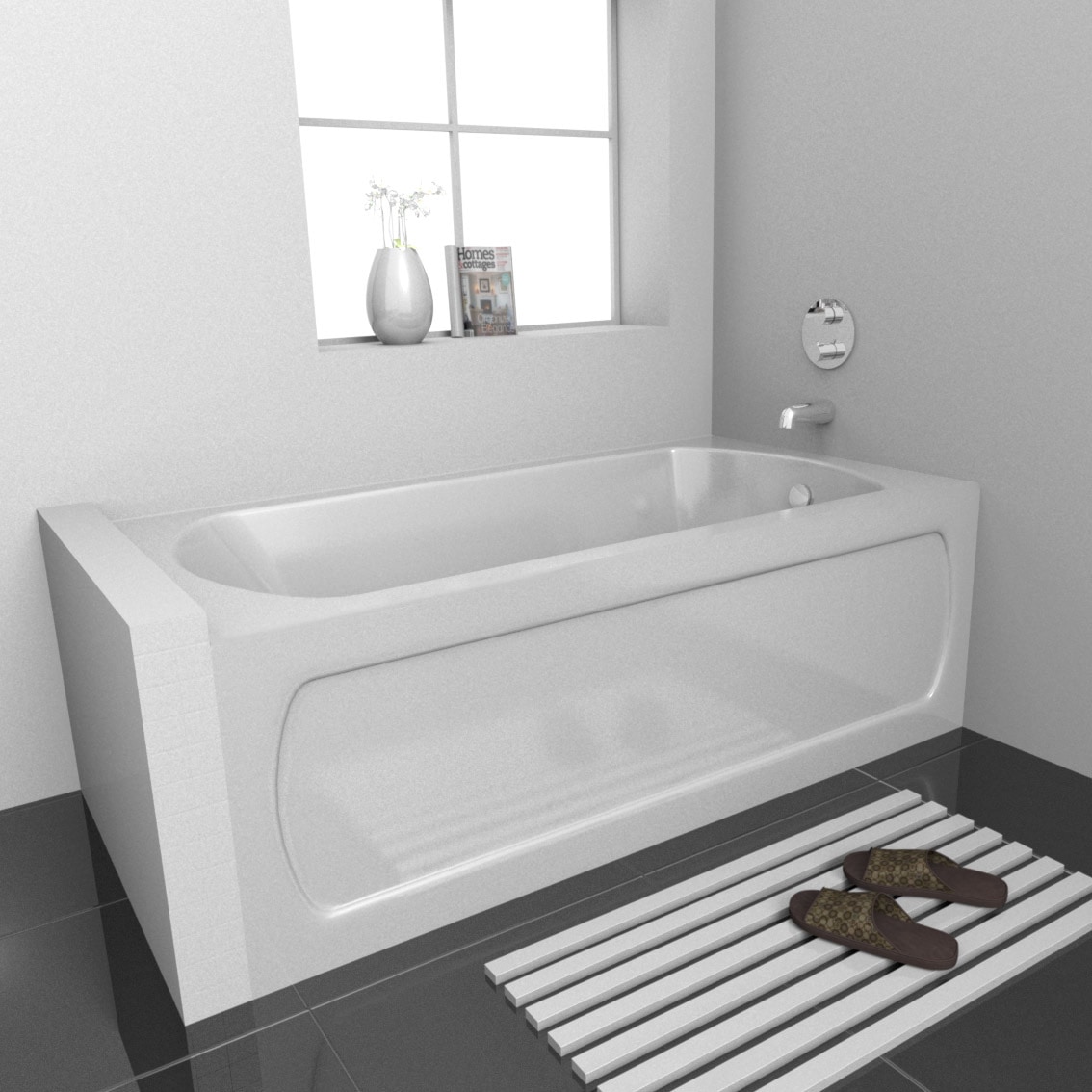 High Gloss Acrylic / Rectangular OSHA 6034 skirted bathtub in high-gloss acrylic 0