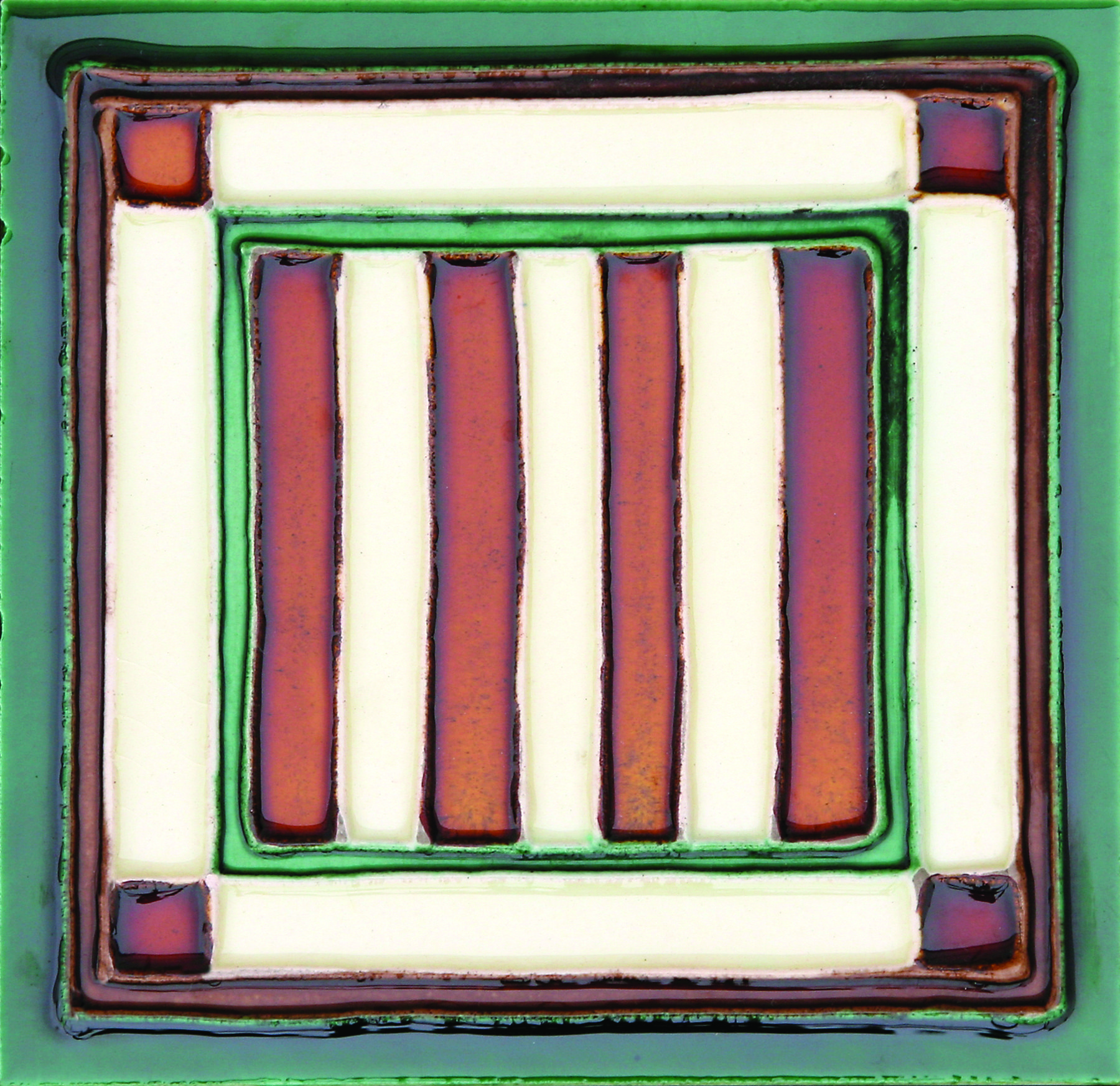 Hand-Painted Ceramic Glazed Wall Tile in Bandera Hand-Painted Ceramic Glazed Wall Tile in Bandera 0