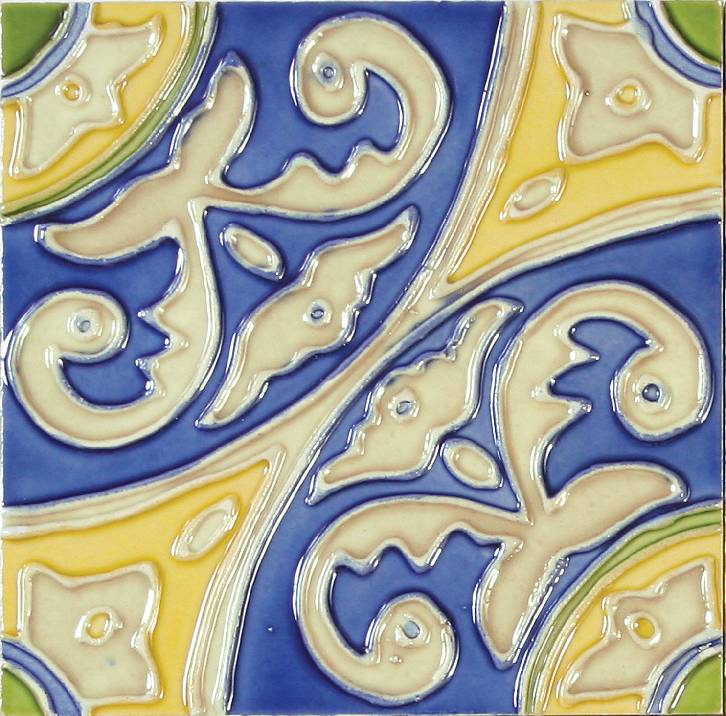 Hand-Painted Ceramic Glazed Wall Tile in Circulo Hand-Painted Ceramic Glazed Wall Tile in Circulo 0