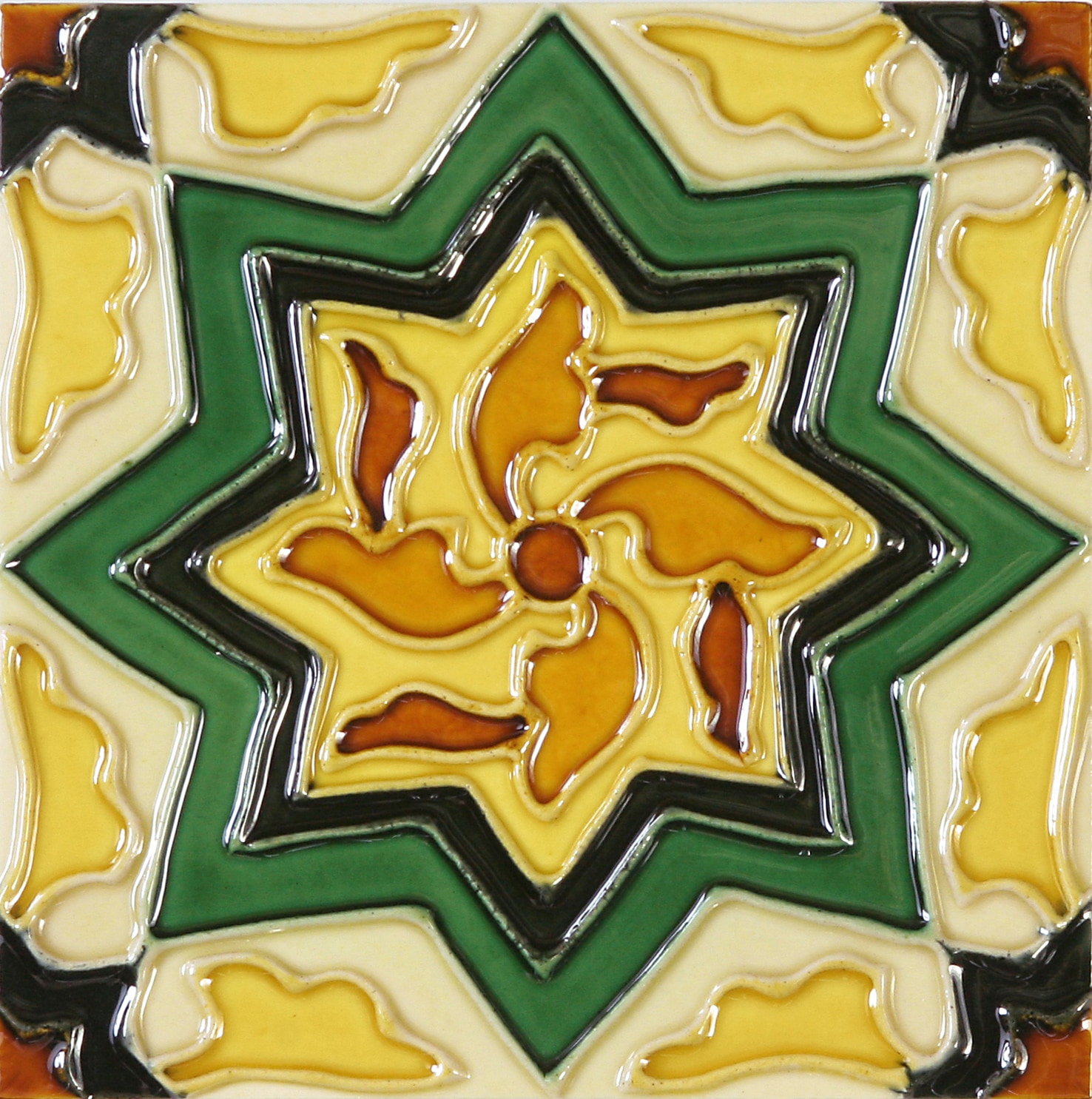 Hand-Painted Ceramic Glazed Wall Tile in Cirino Hand-Painted Ceramic Glazed Wall Tile in Cirino 0