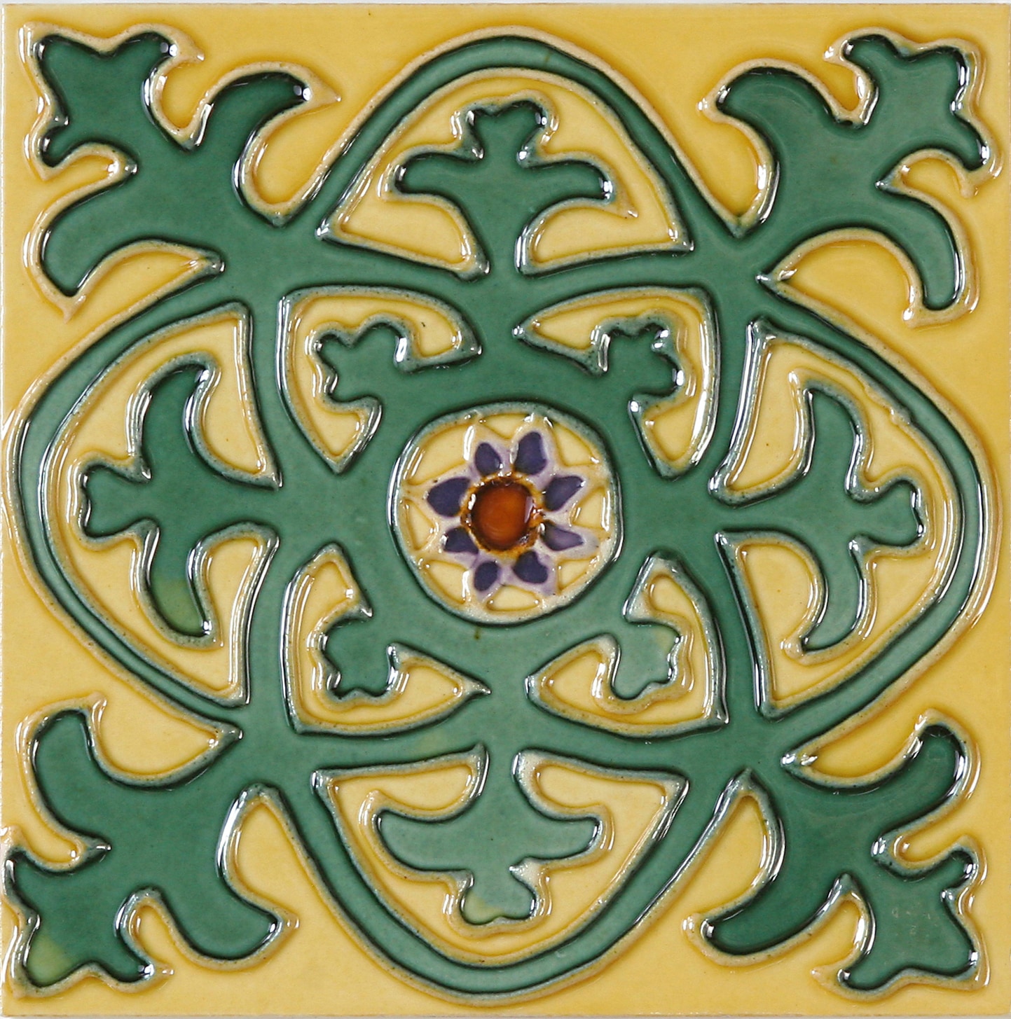 Hand-Painted Ceramic Glazed Wall Tile in Cosmo Hand-Painted Ceramic Glazed Wall Tile in Cosmo 0